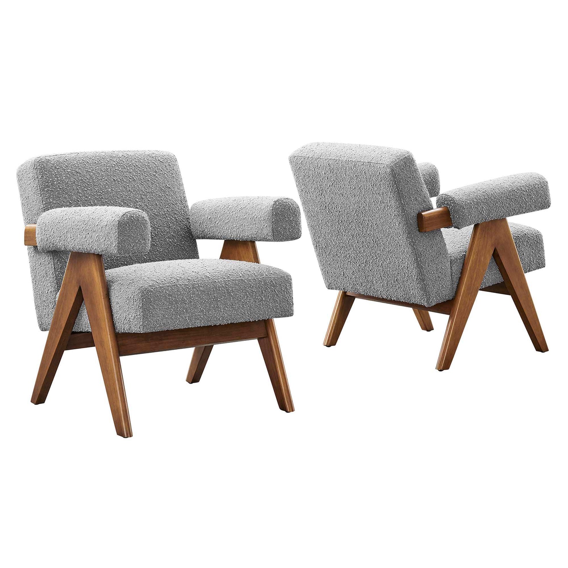 Lyra Boucle Fabric Armchair Set of 2 by Modway - Best Buy Furniture
