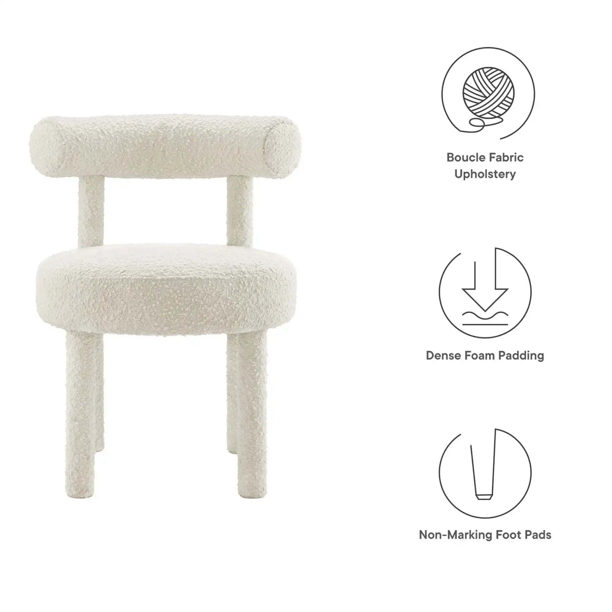 Toulouse Boucle Fabric Dining Chair Set of 2 by Modway - Best Buy Furniture