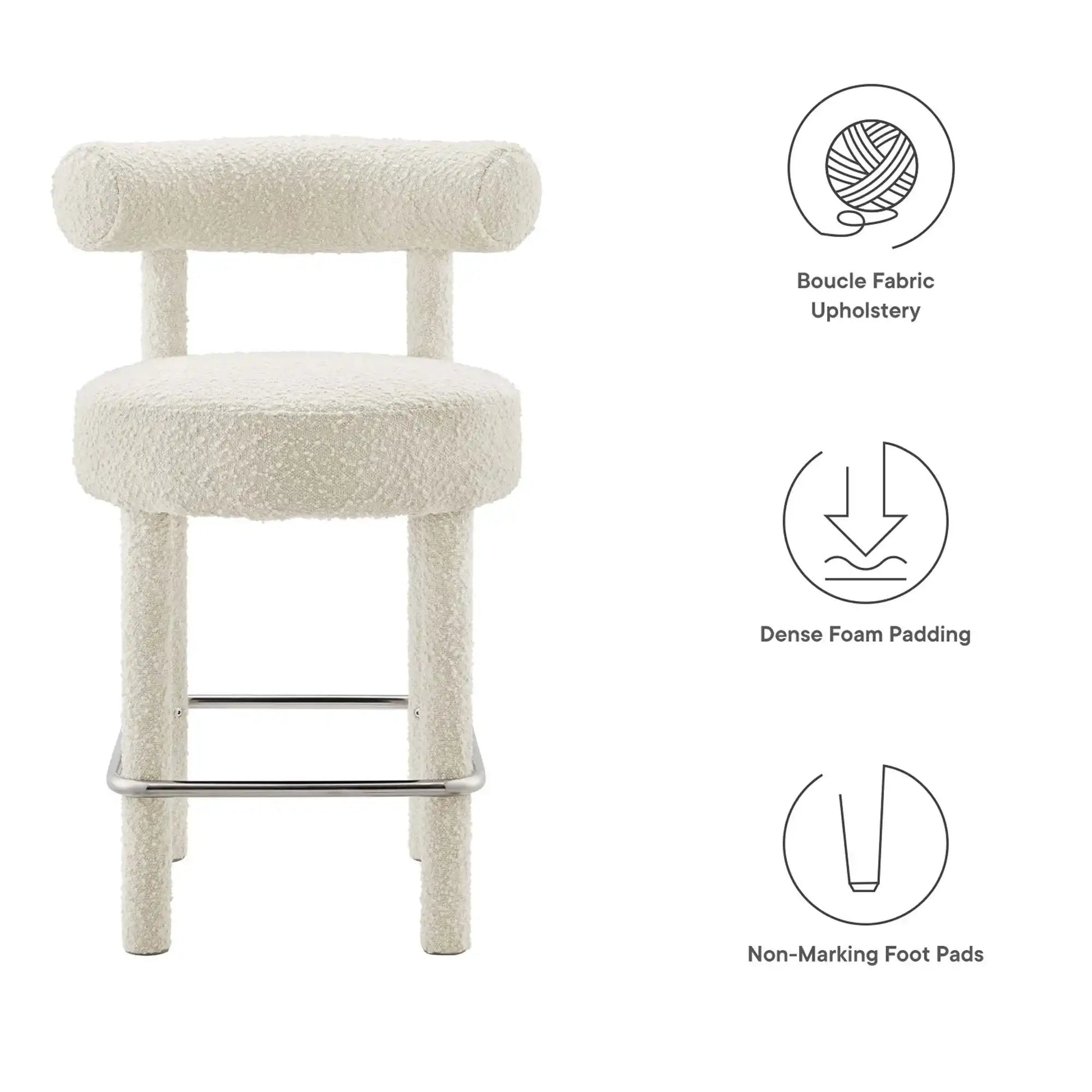 Toulouse Boucle Fabric Counter Stool Set of 2 by Modway - Best Buy Furniture