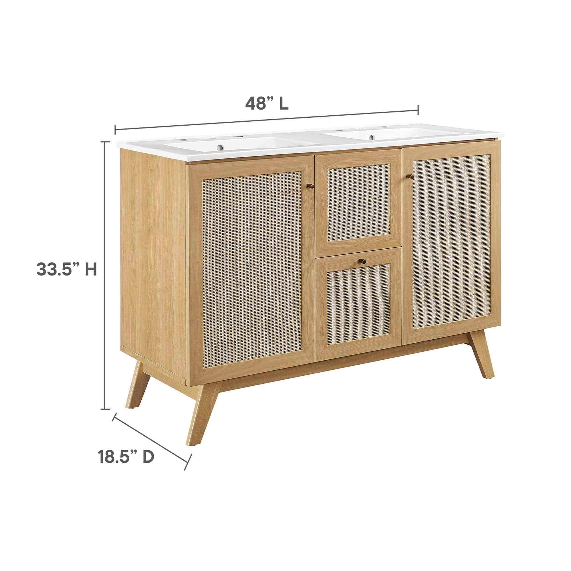 Soma 48" Double Sink Bathroom Vanity by Modway - Best Buy Furniture
