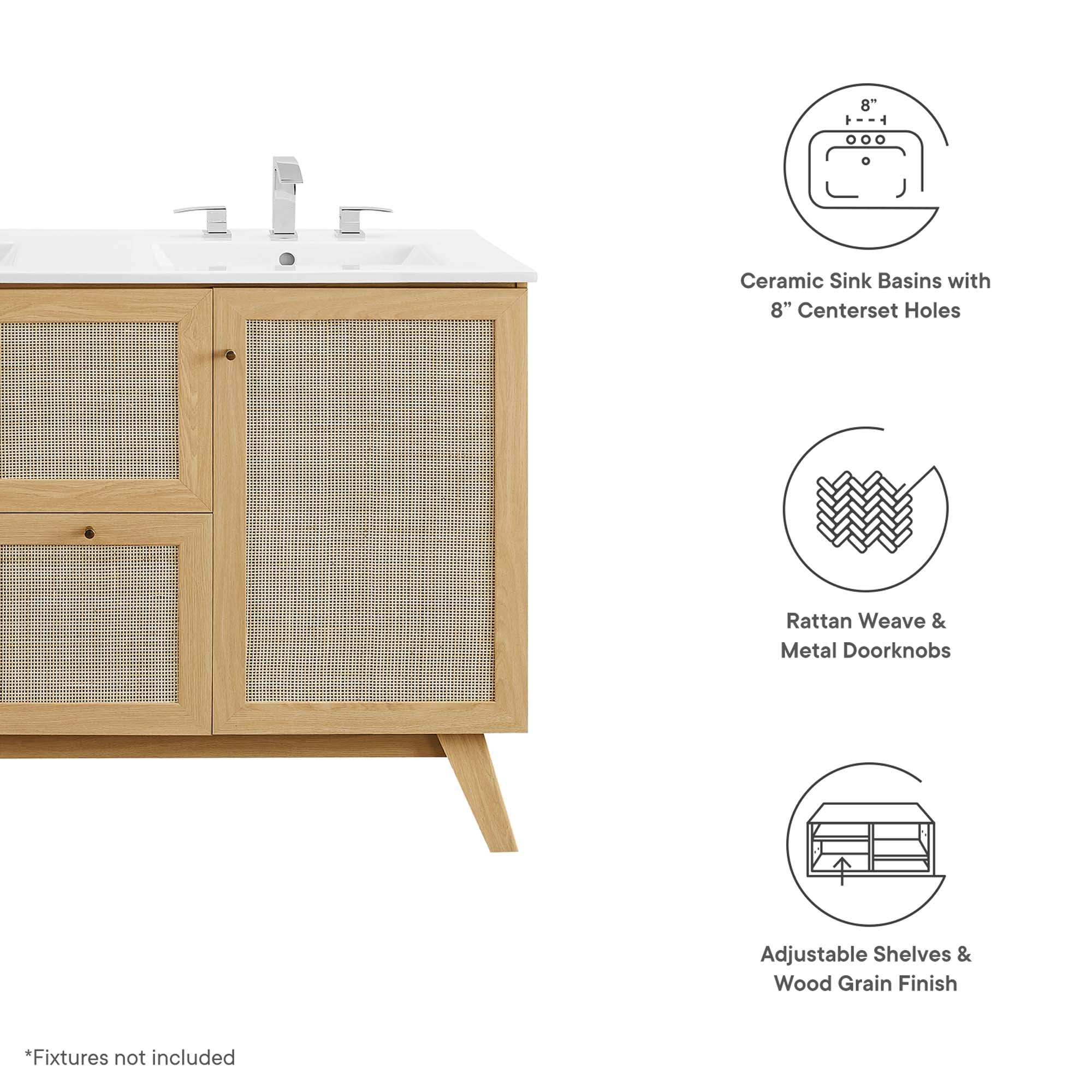 Soma 48" Double Sink Bathroom Vanity by Modway - Best Buy Furniture