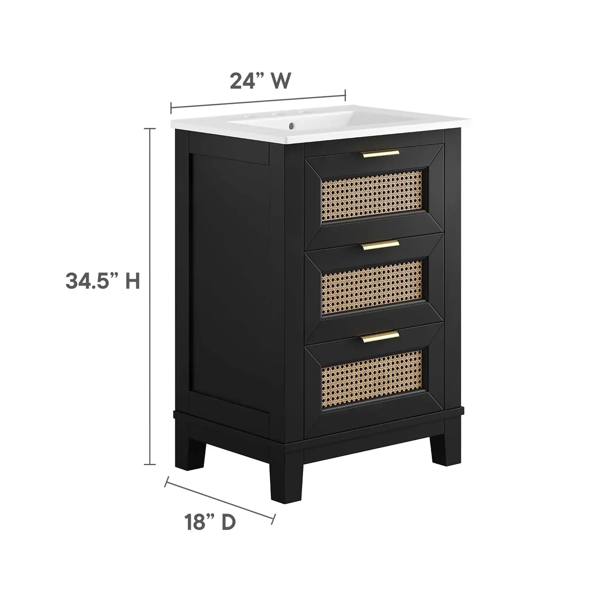 Dixie 24" Solid Wood Bathroom Vanity by Modway - Best Buy Furniture