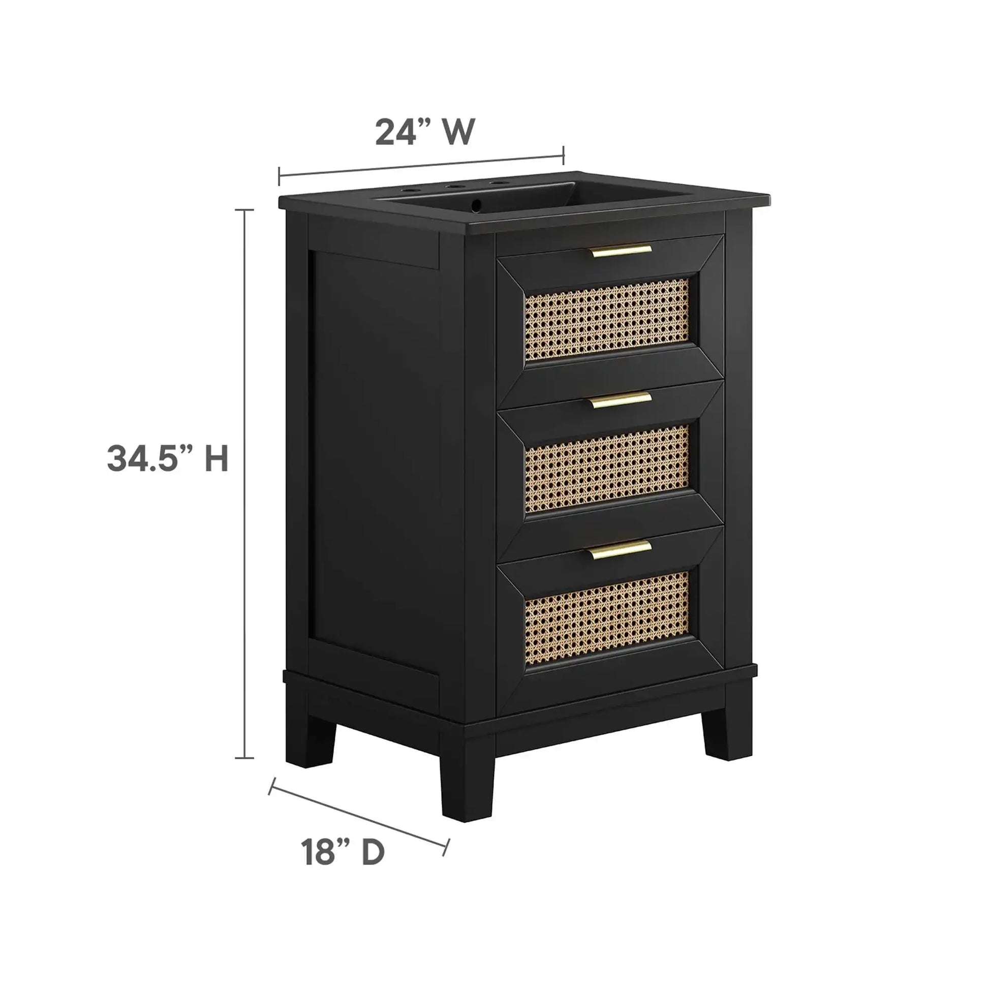 Dixie 24" Solid Wood Bathroom Vanity Cabinet by Modway - Best Buy Furniture