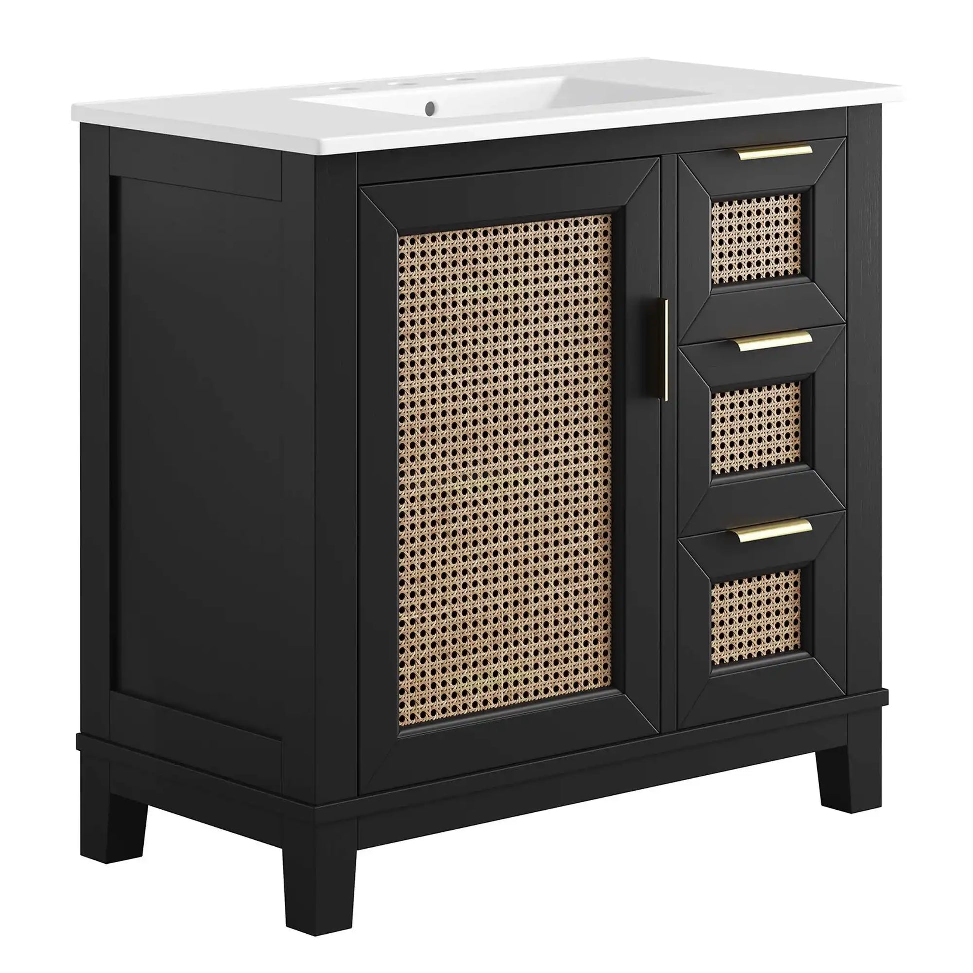 Dixie 36" Solid Wood Bathroom Vanity Cabinet by Modway - Best Buy Furniture