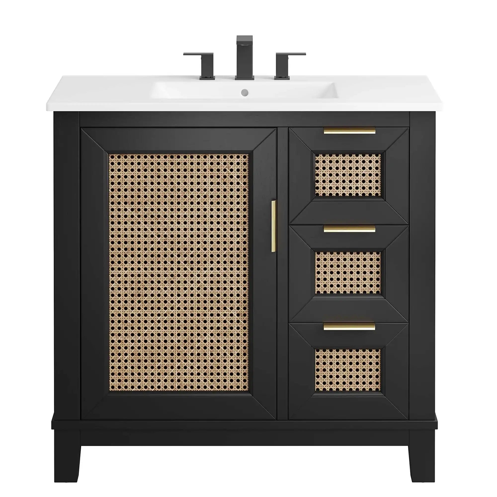 Dixie 36" Solid Wood Bathroom Vanity Cabinet by Modway - Best Buy Furniture