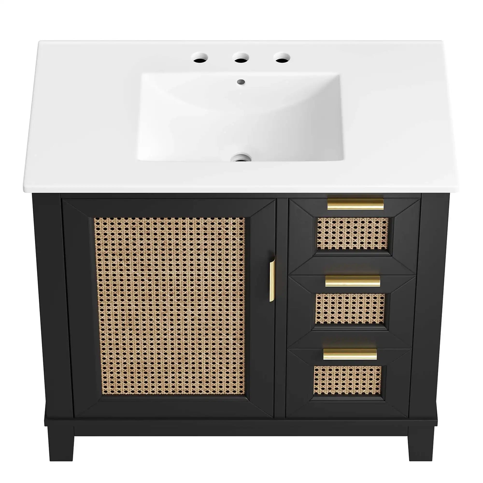 Dixie 36" Solid Wood Bathroom Vanity Cabinet by Modway - Best Buy Furniture