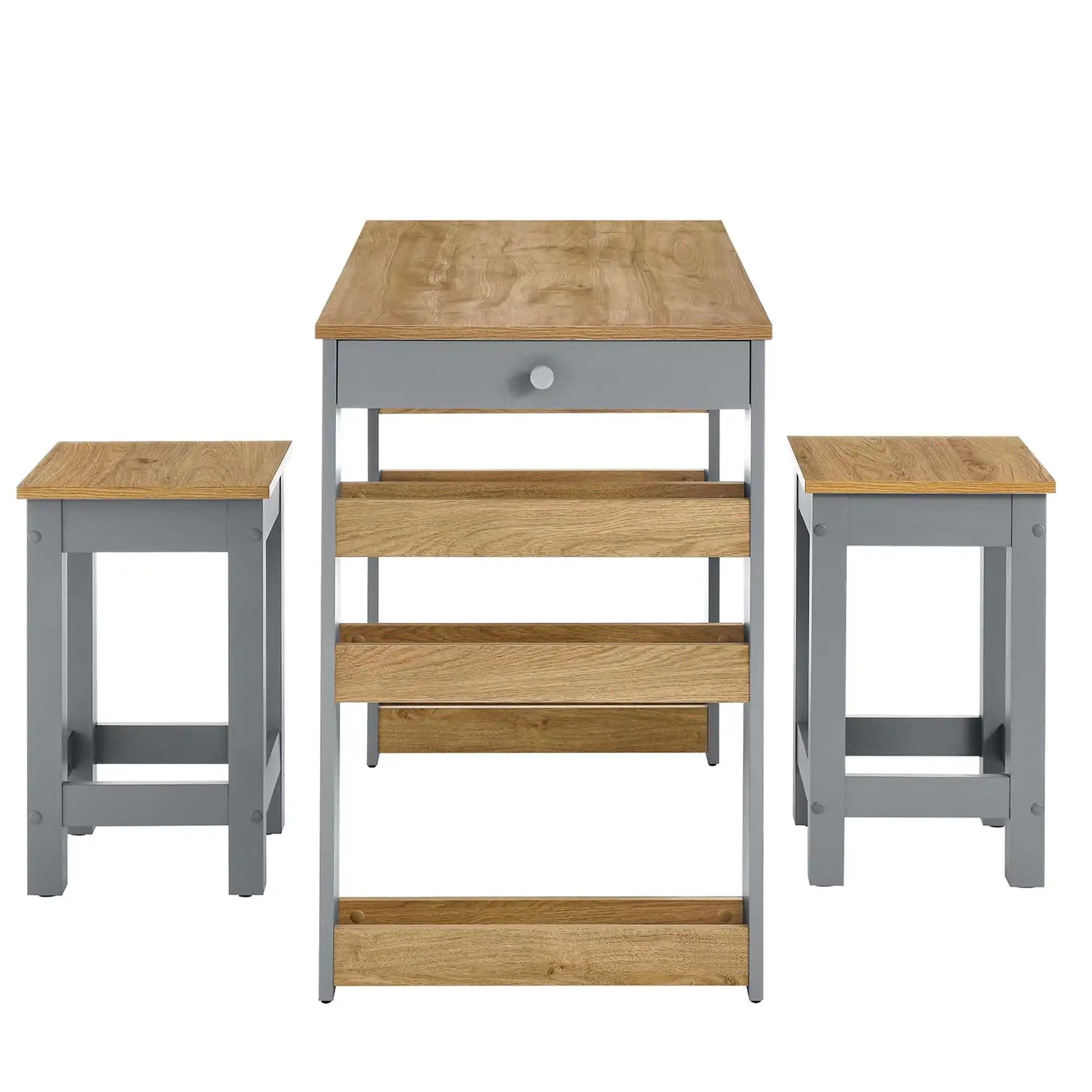 Galley 3-Piece Kitchen Island and Stool Set by Modway - Best Buy Furniture