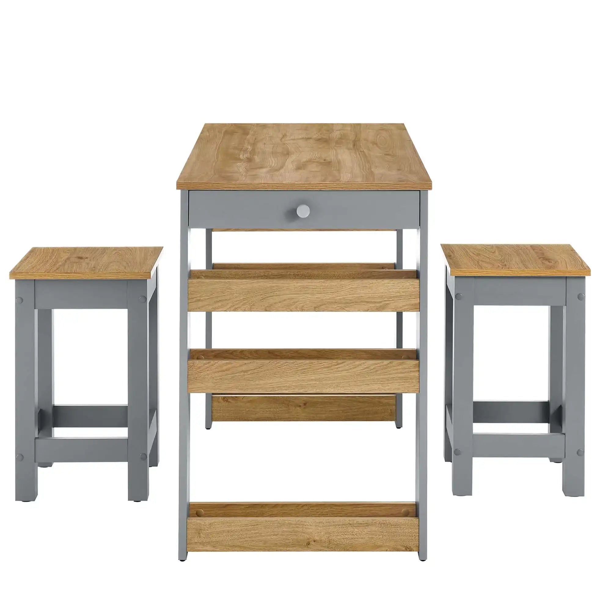 Galley 3-Piece Kitchen Island and Stool Set by Modway - Best Buy Furniture
