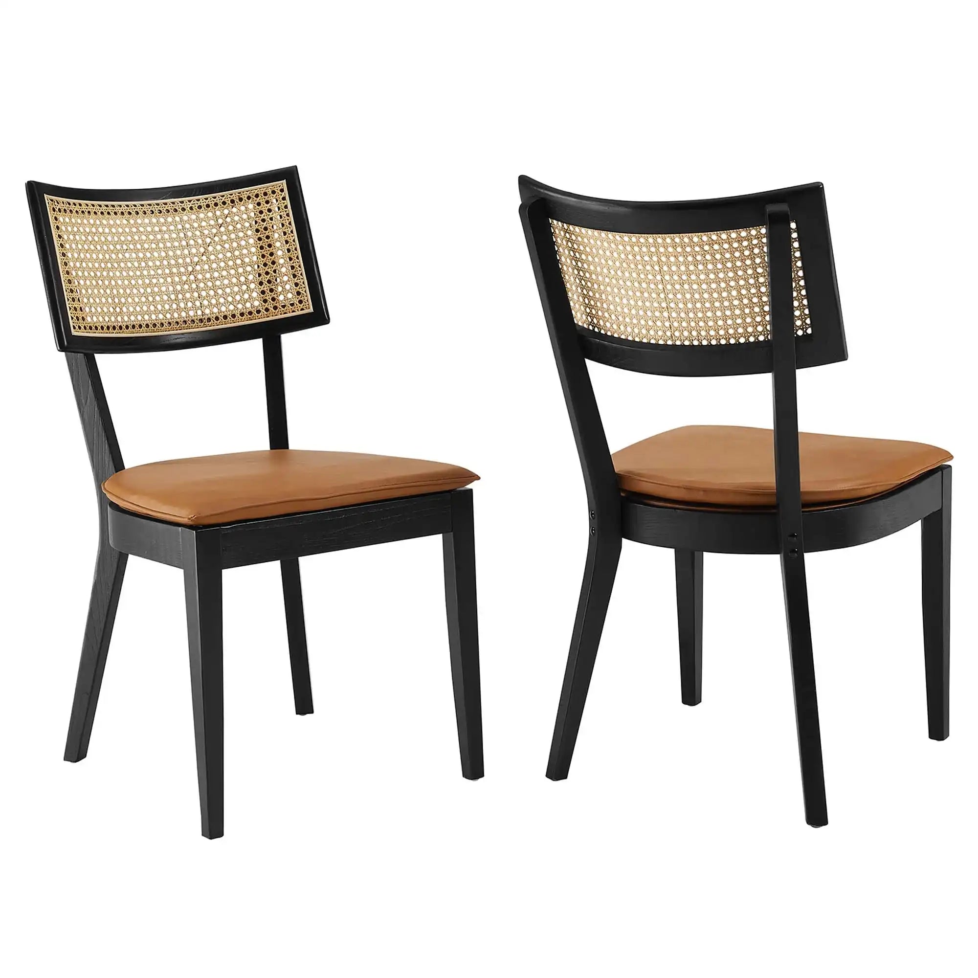 Caledonia Vegan Leather Upholstered Wood Dining Chairs Set of 2 by Modway - Best Buy Furniture