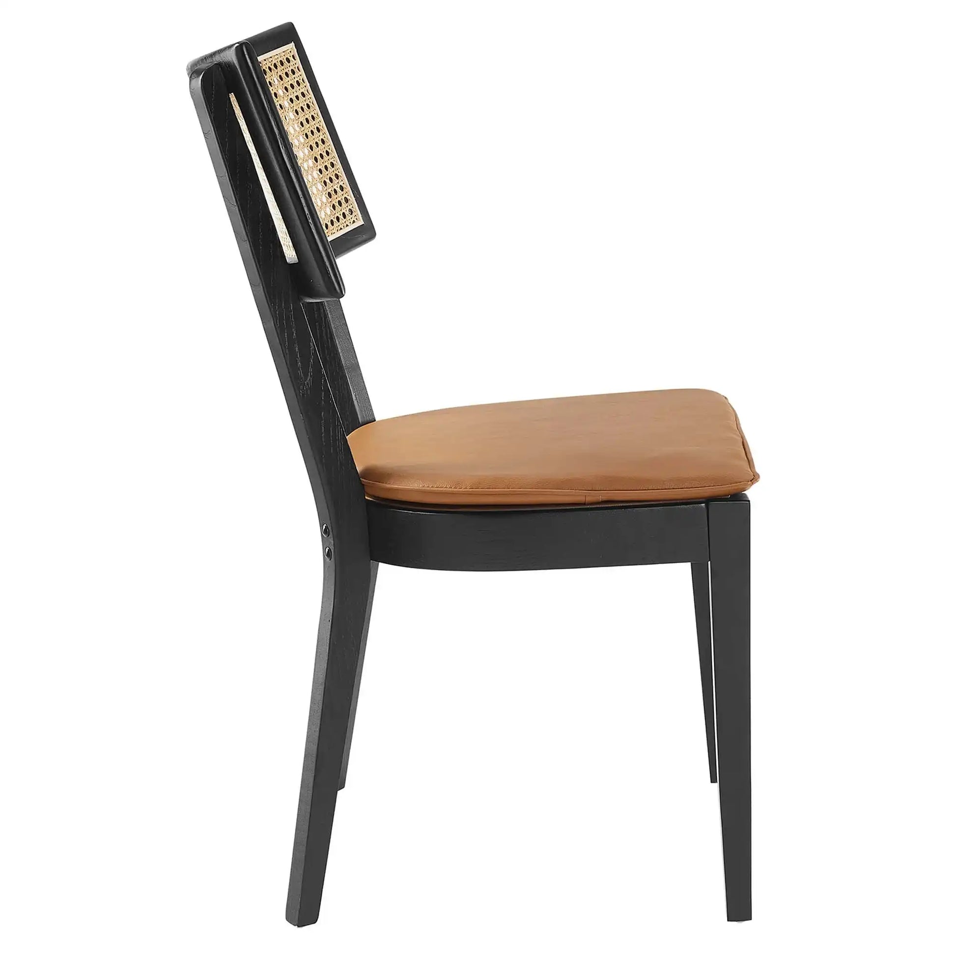 Caledonia Vegan Leather Upholstered Wood Dining Chairs Set of 2 by Modway - Best Buy Furniture