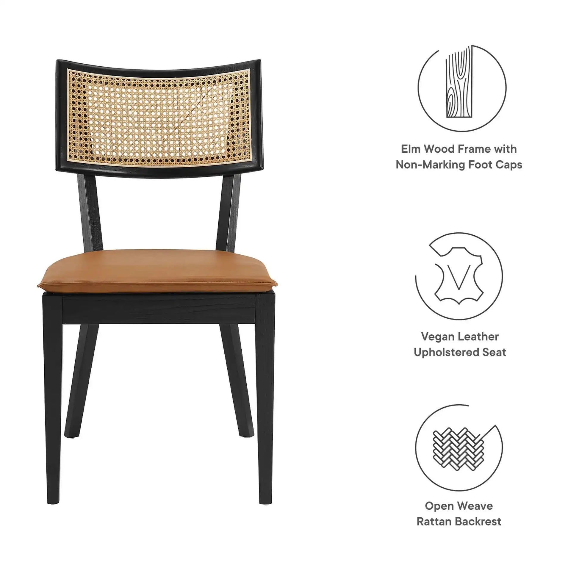 Caledonia Vegan Leather Upholstered Wood Dining Chairs Set of 2 by Modway - Best Buy Furniture