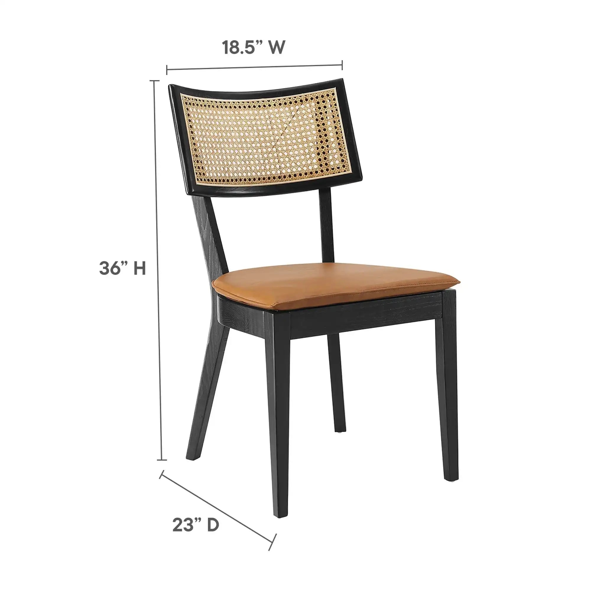 Caledonia Vegan Leather Upholstered Wood Dining Chairs Set of 2 by Modway - Best Buy Furniture