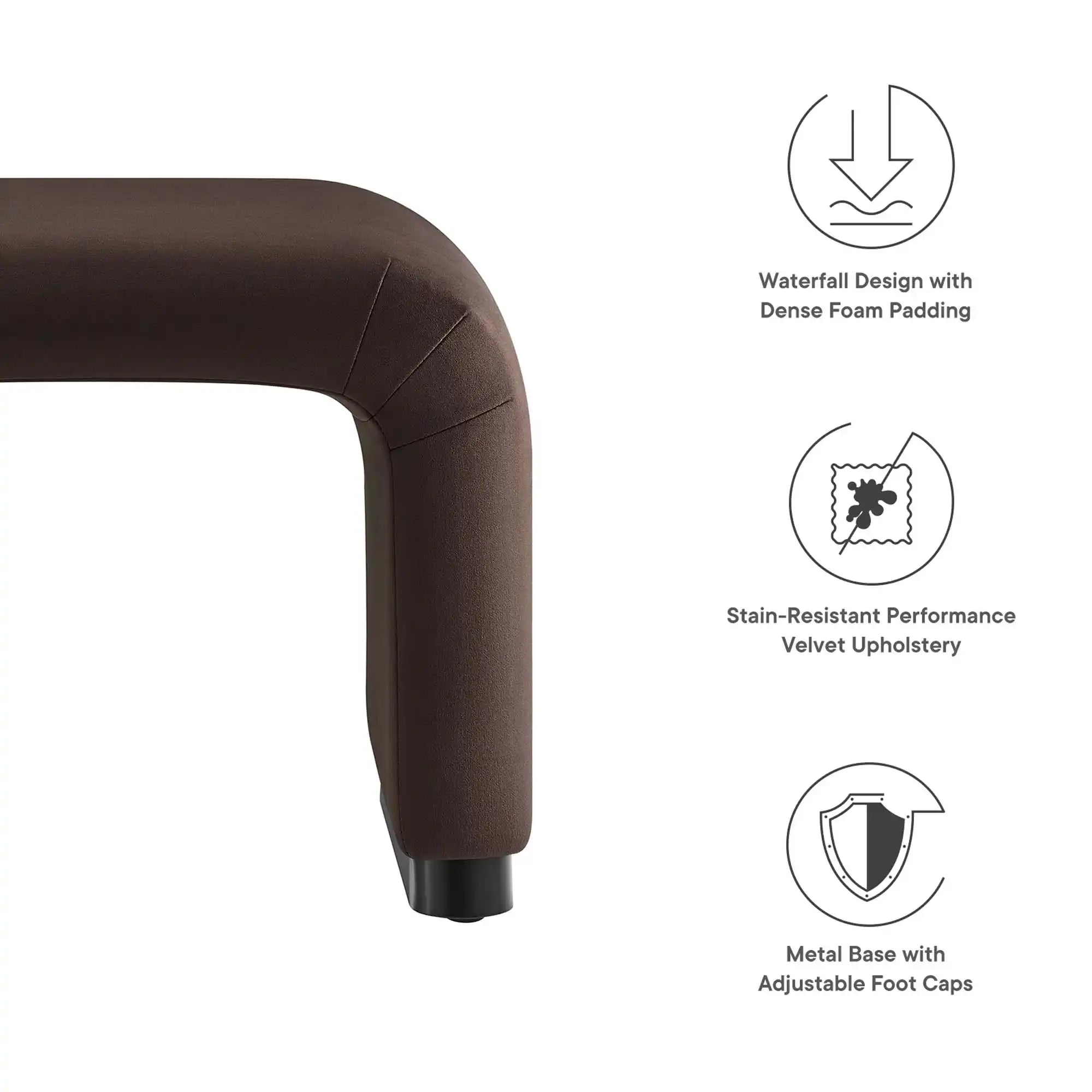 Koda Performance Velvet Waterfall Stool by Modway - Best Buy Furniture