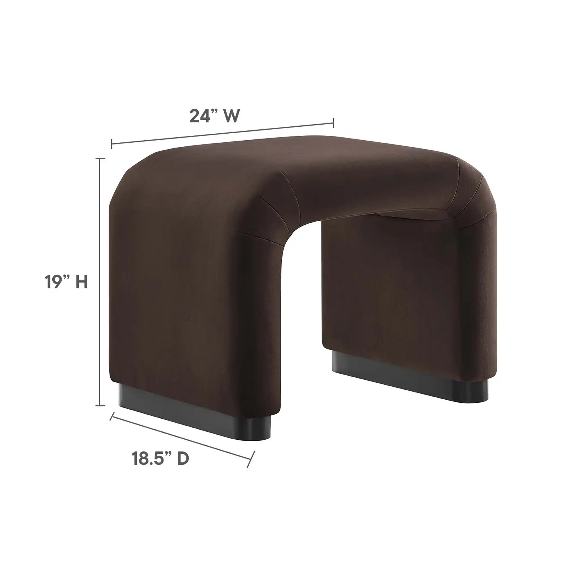Koda Performance Velvet Waterfall Stool by Modway - Best Buy Furniture