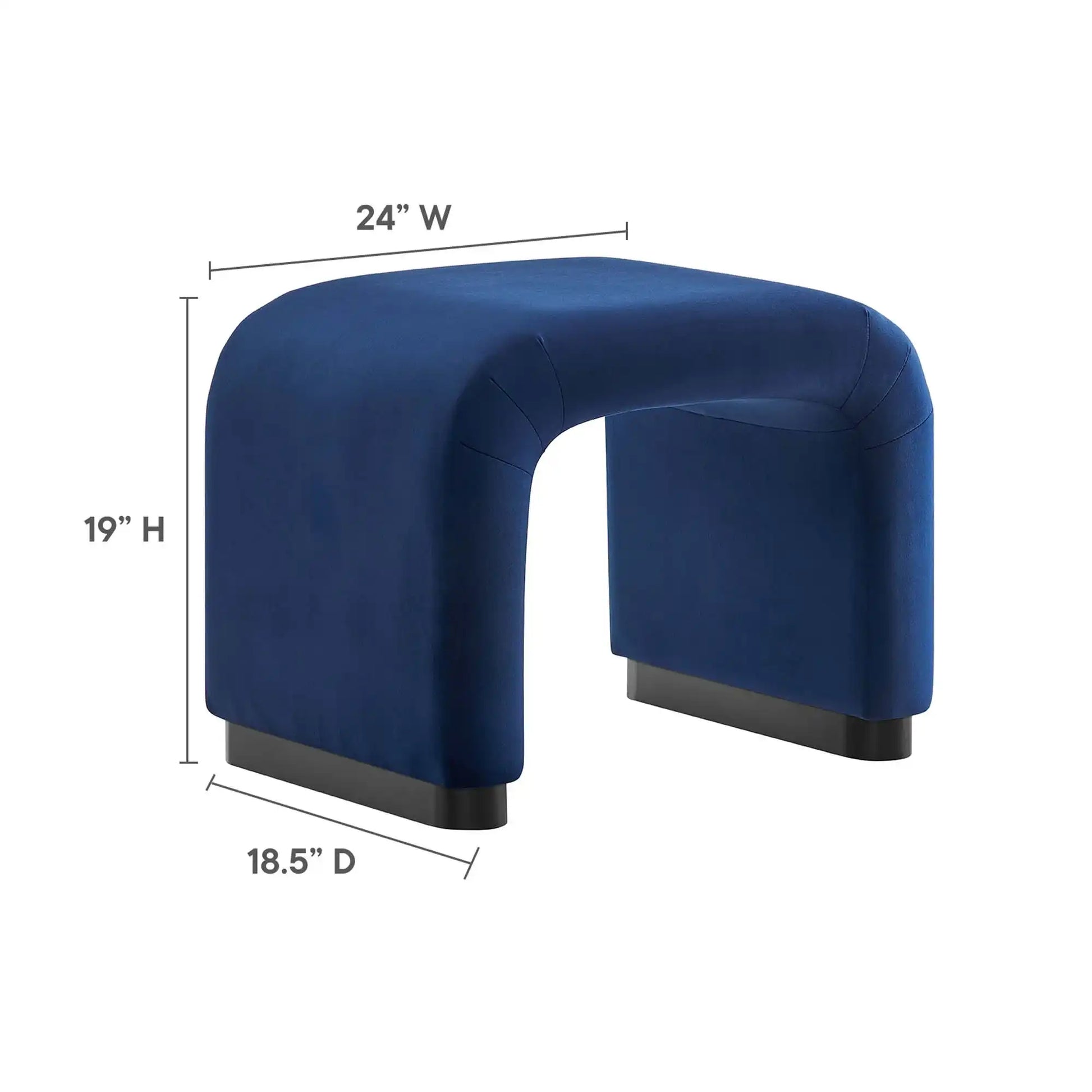 Koda Performance Velvet Waterfall Stool by Modway - Best Buy Furniture