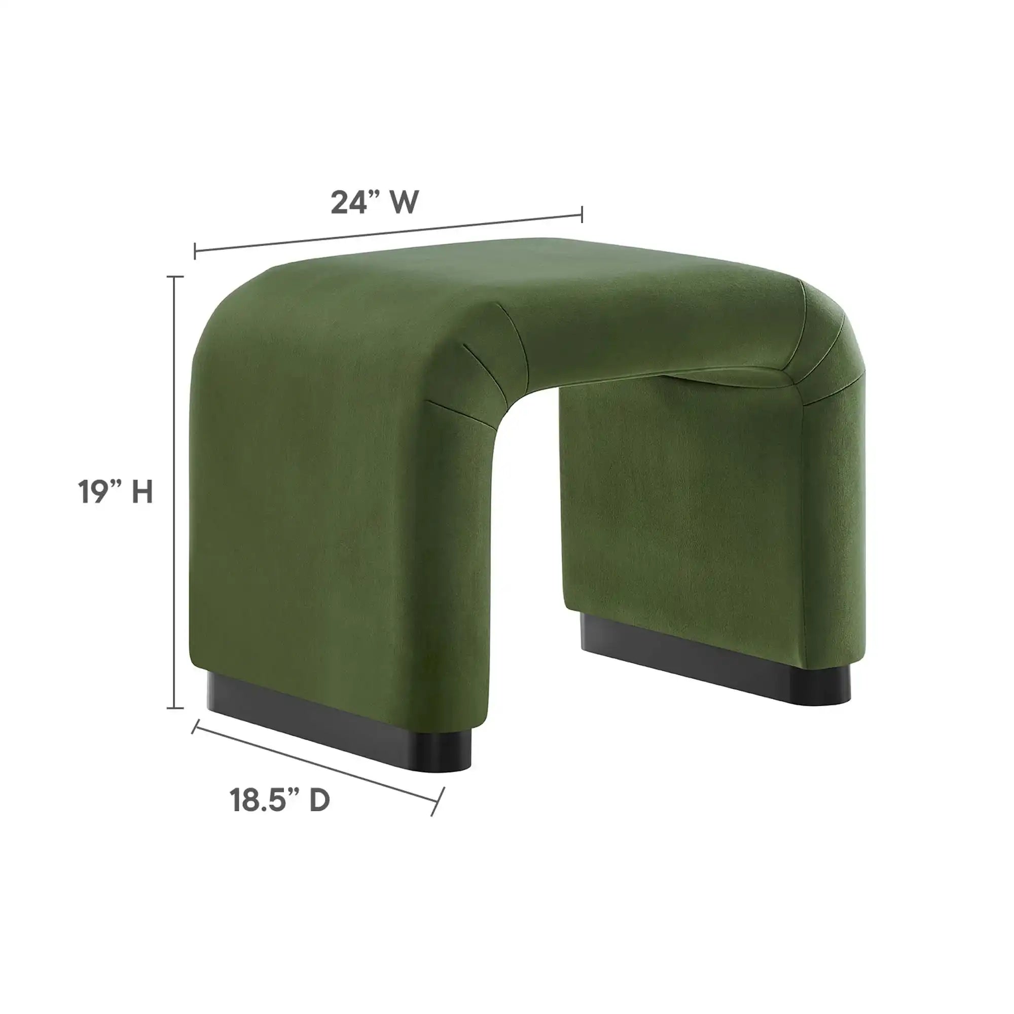 Koda Performance Velvet Waterfall Stool by Modway - Best Buy Furniture