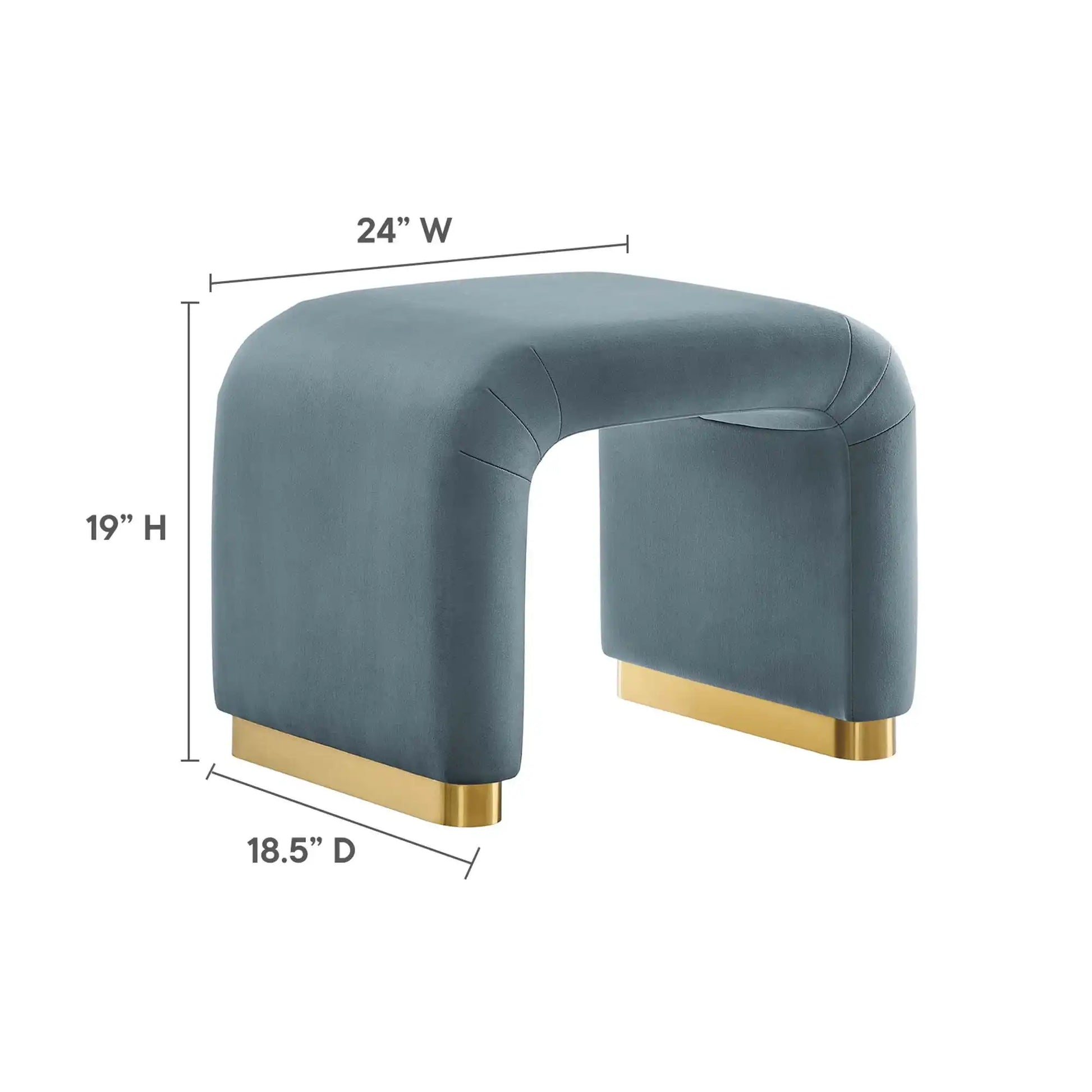 Koda Performance Velvet Waterfall Stool by Modway - Best Buy Furniture