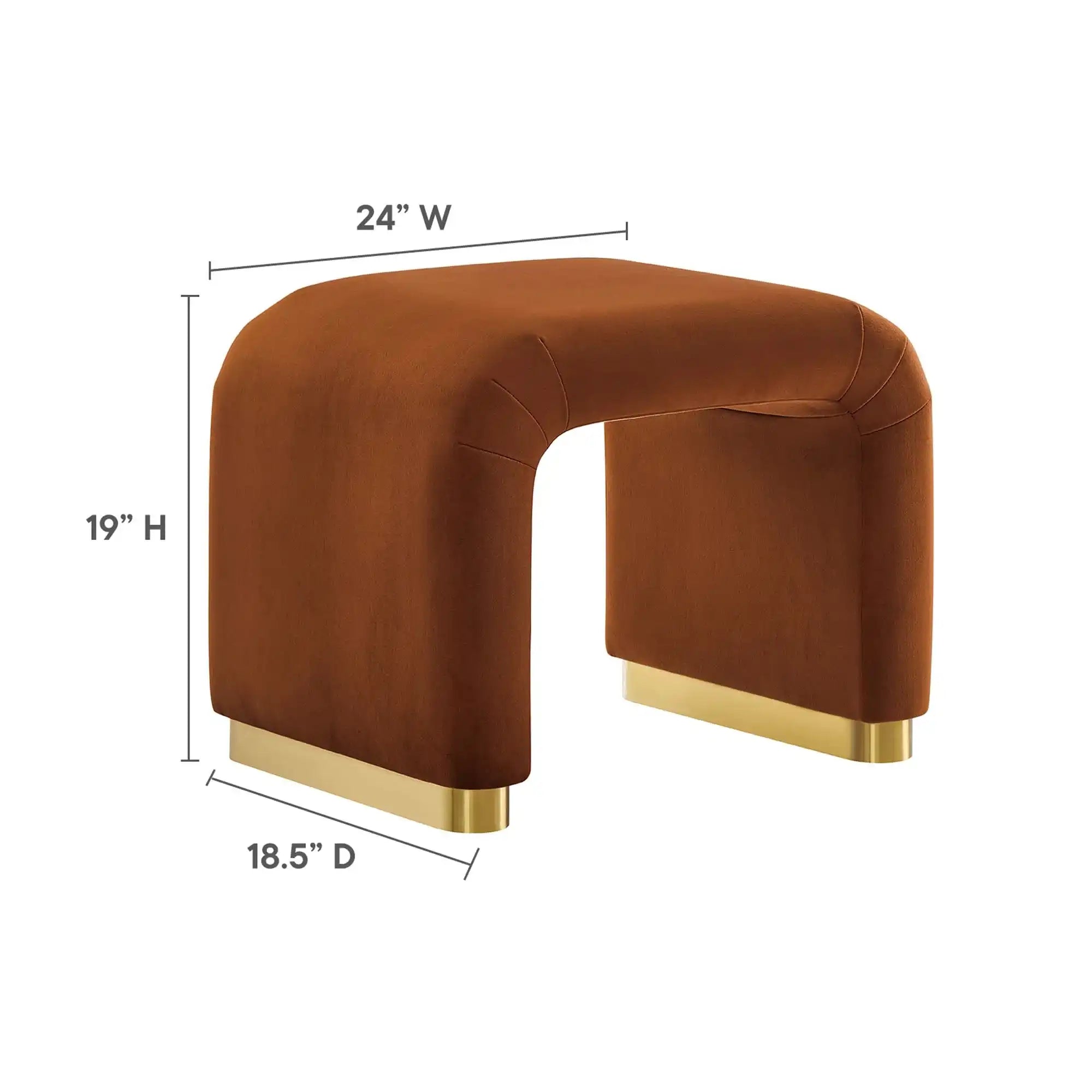 Koda Performance Velvet Waterfall Stool by Modway - Best Buy Furniture