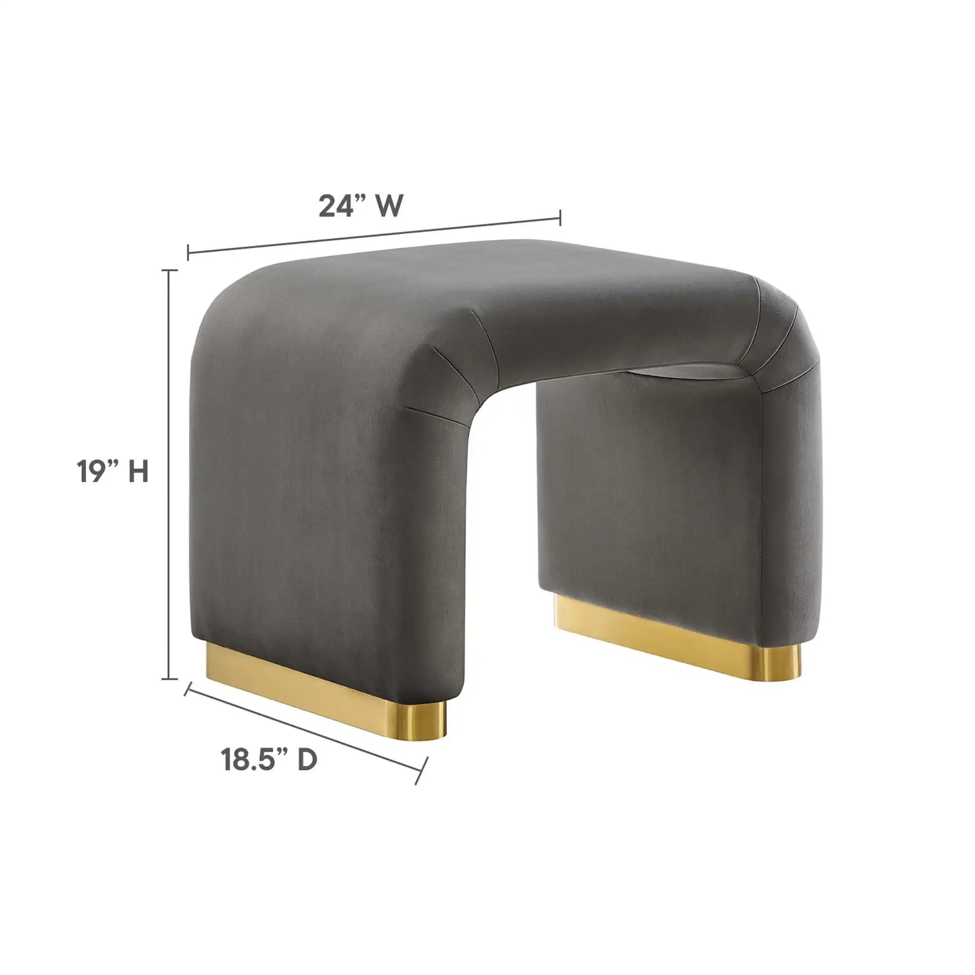 Koda Performance Velvet Waterfall Stool by Modway - Best Buy Furniture