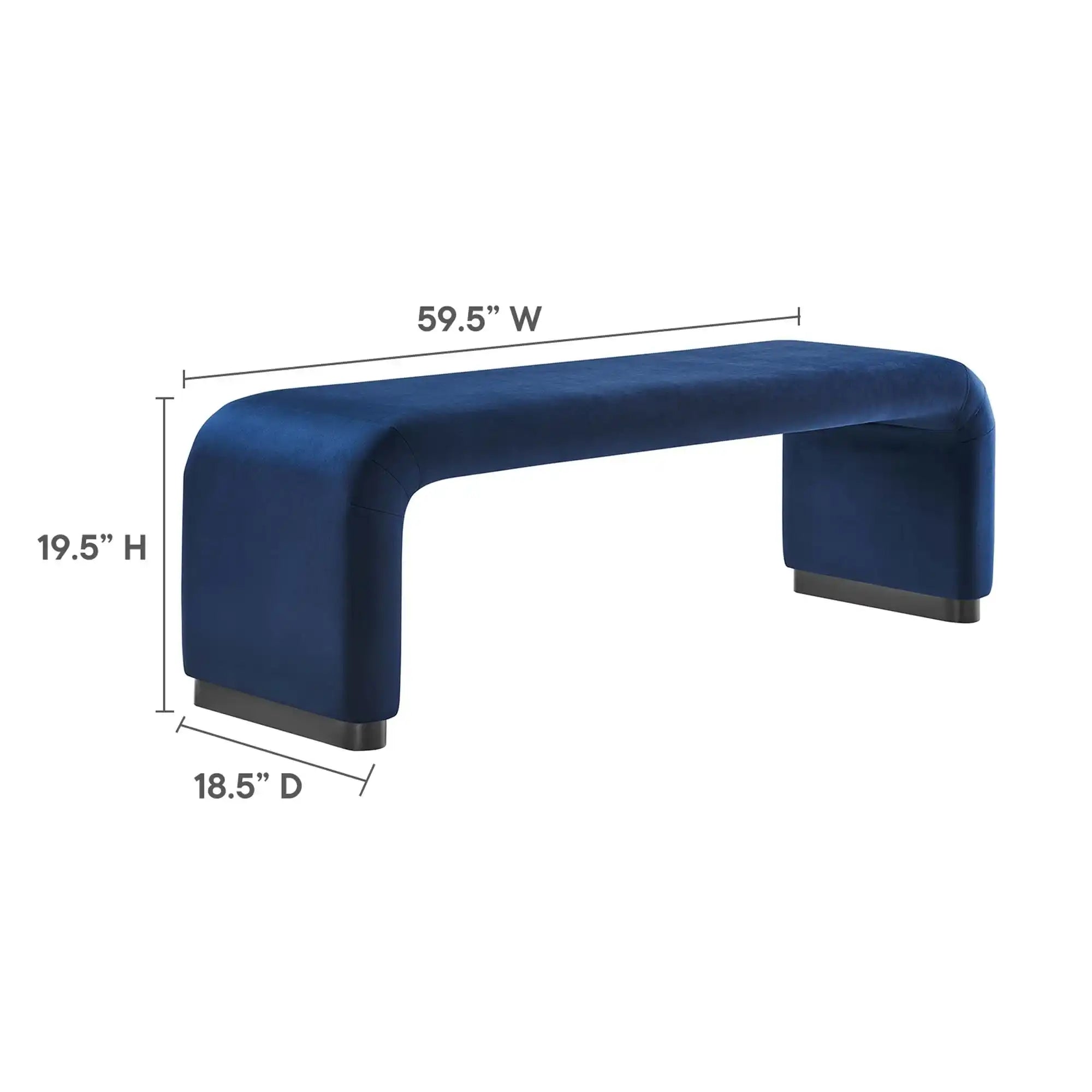Koda Performance Velvet Waterfall Long Bench by Modway - Best Buy Furniture