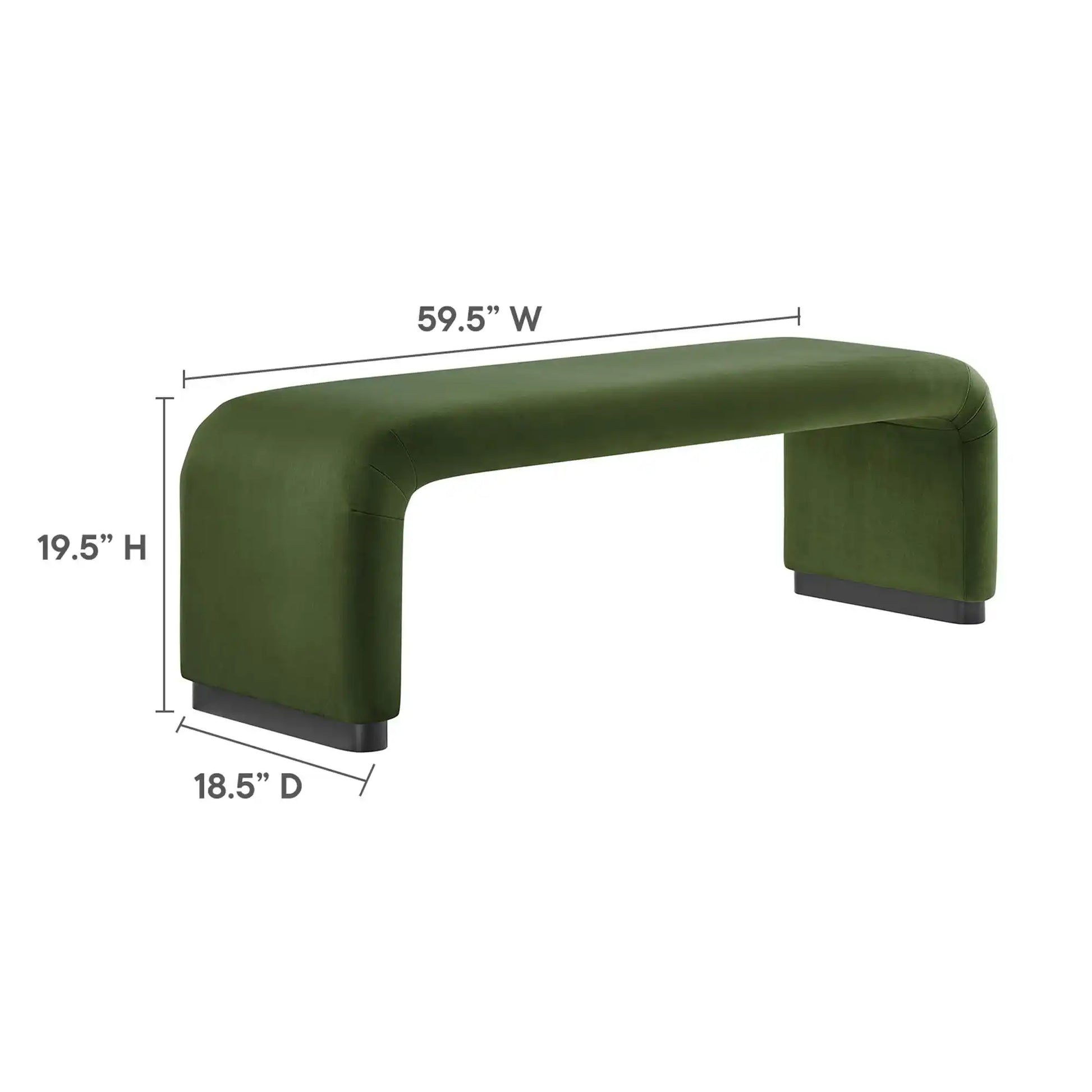 Koda Performance Velvet Waterfall Long Bench by Modway - Best Buy Furniture