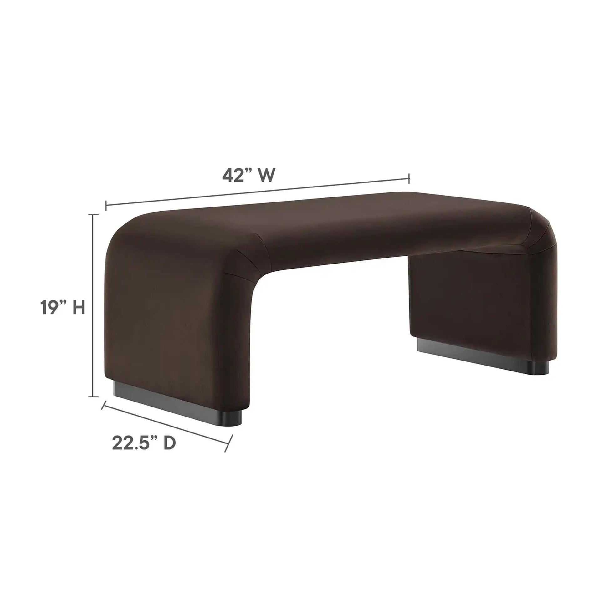 Koda Performance Velvet Waterfall Ottoman by Modway - Best Buy Furniture