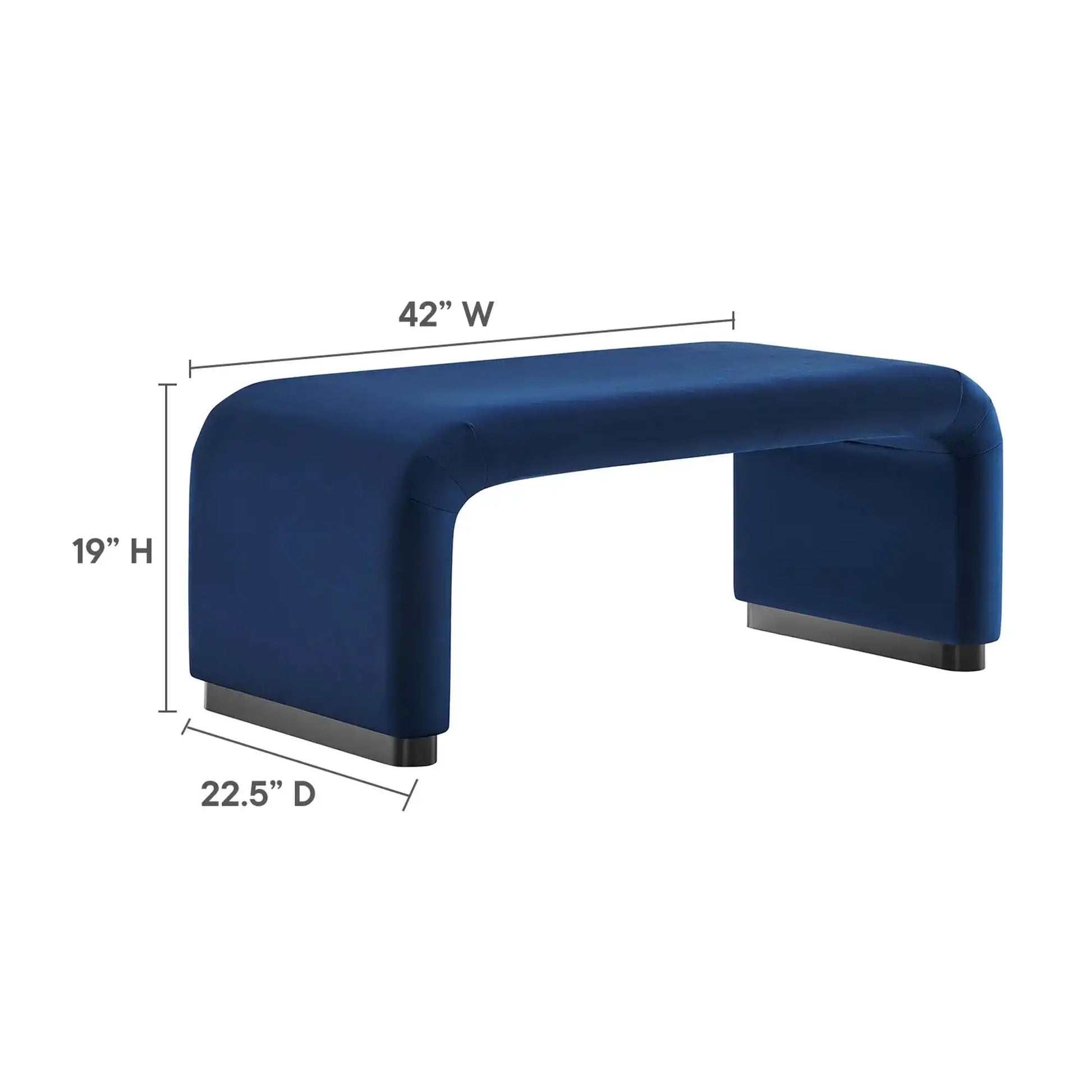 Koda Performance Velvet Waterfall Ottoman by Modway - Best Buy Furniture
