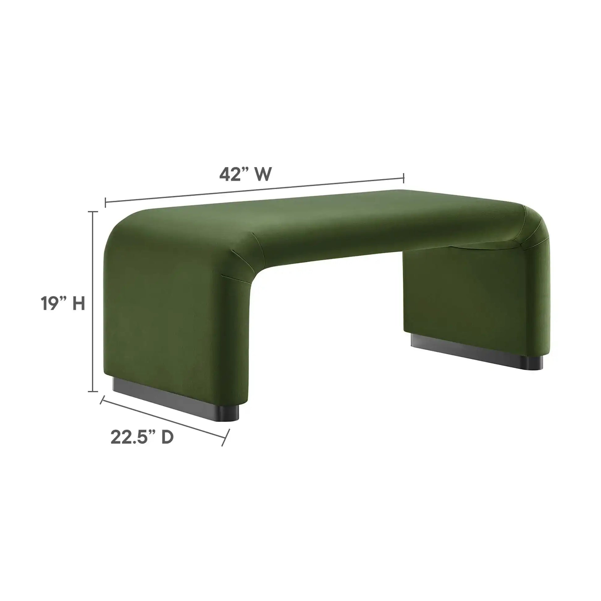 Koda Performance Velvet Waterfall Ottoman by Modway - Best Buy Furniture