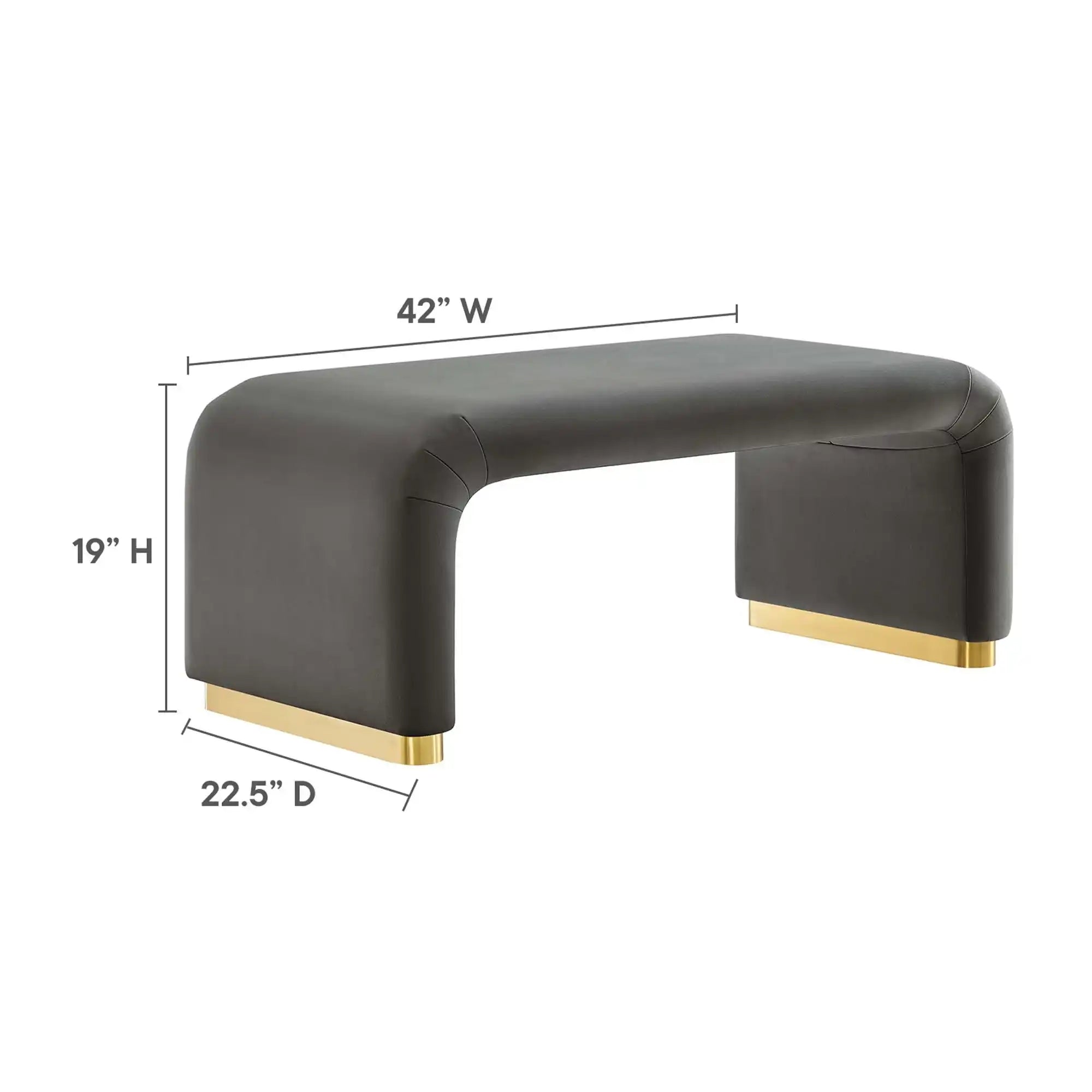 Koda Performance Velvet Waterfall Ottoman by Modway - Best Buy Furniture