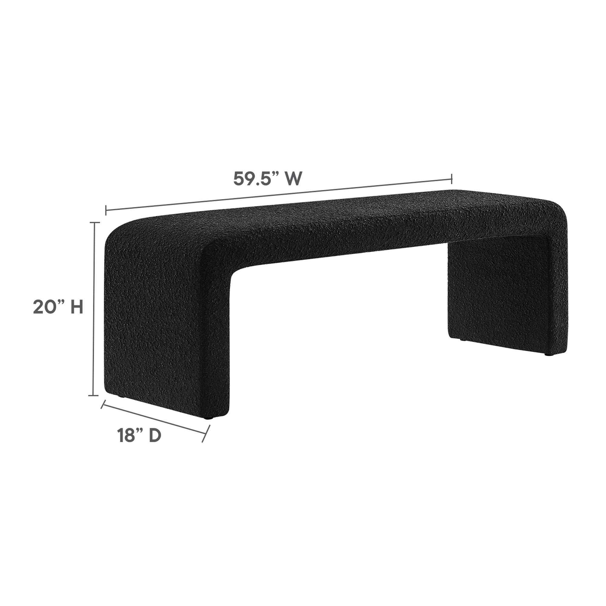 Simba Boucle Fabric Waterfall Long Bench by Modway - Best Buy Furniture