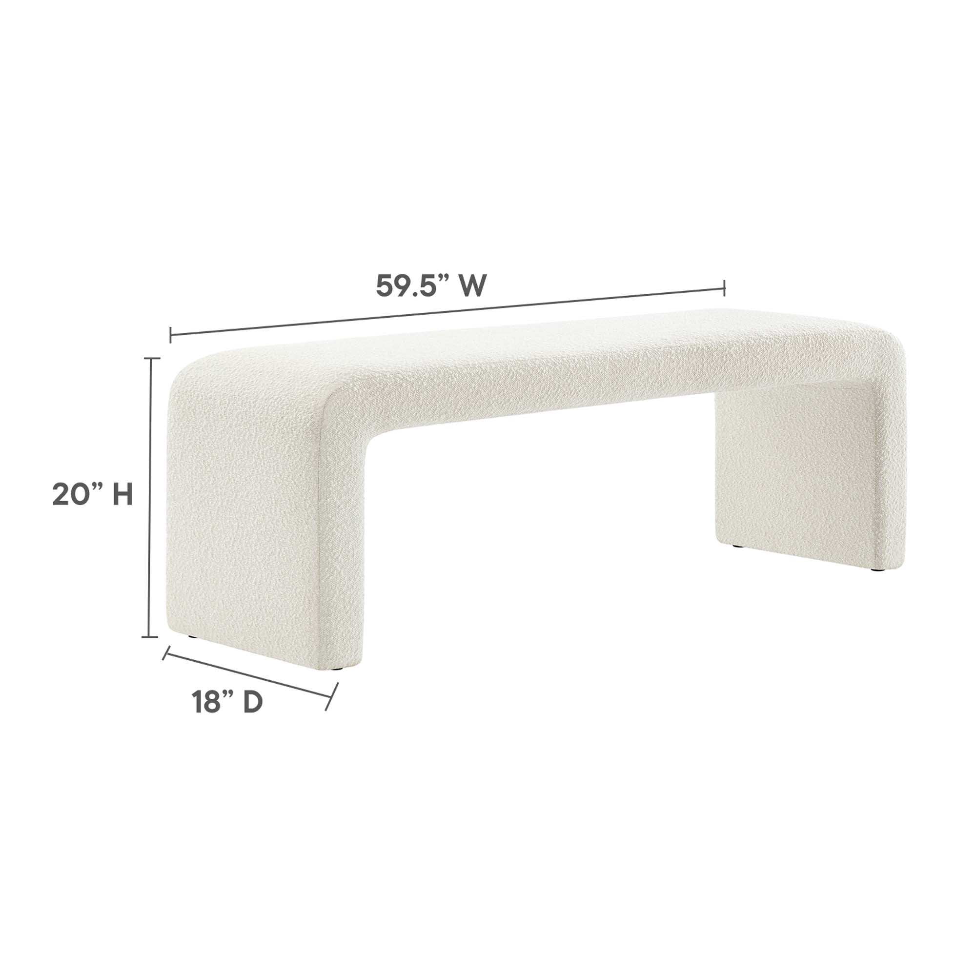 Simba Boucle Fabric Waterfall Long Bench by Modway - Best Buy Furniture