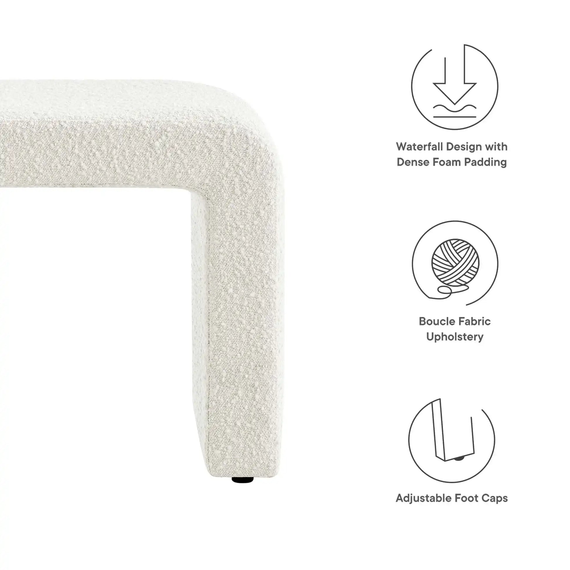 Simba Boucle Fabric Waterfall Stool by Modway - Best Buy Furniture