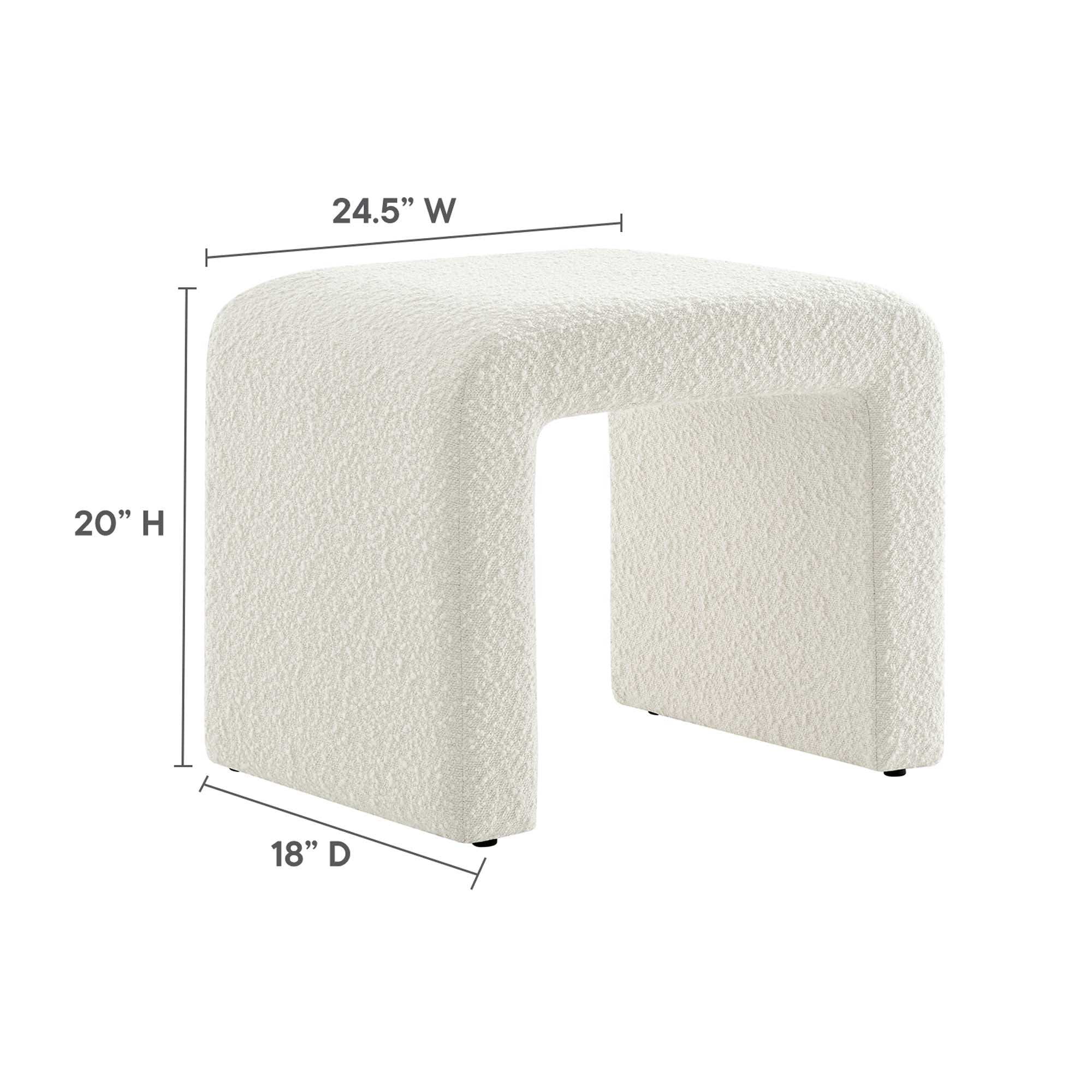 Simba Boucle Fabric Waterfall Stool by Modway - Best Buy Furniture