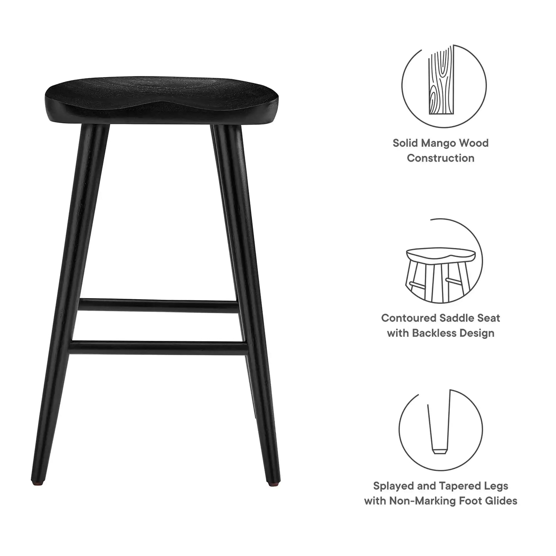 Saville Backless Wood Counter Stools Set of 2 by Modway - Best Buy Furniture