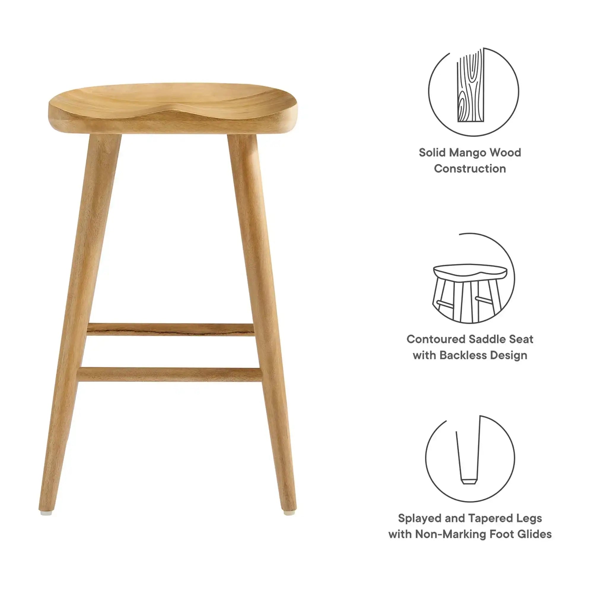 Saville Backless Wood Counter Stools Set of 2 by Modway - Best Buy Furniture
