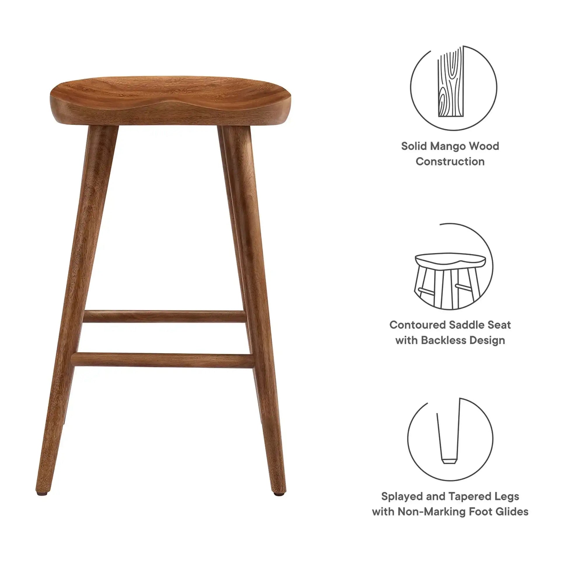 Saville Backless Wood Counter Stools Set of 2 by Modway - Best Buy Furniture