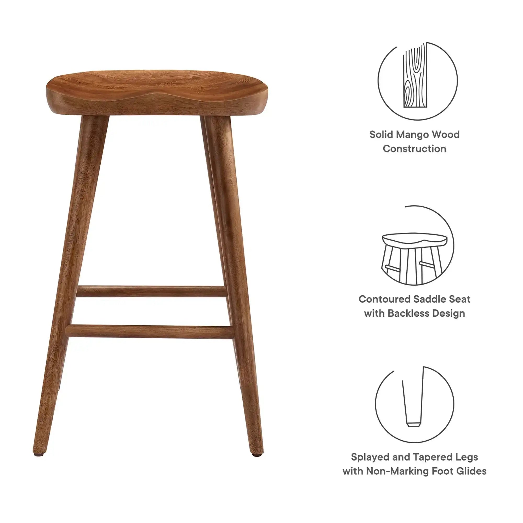 Saville Backless Wood Counter Stools Set of 2 by Modway - Best Buy Furniture