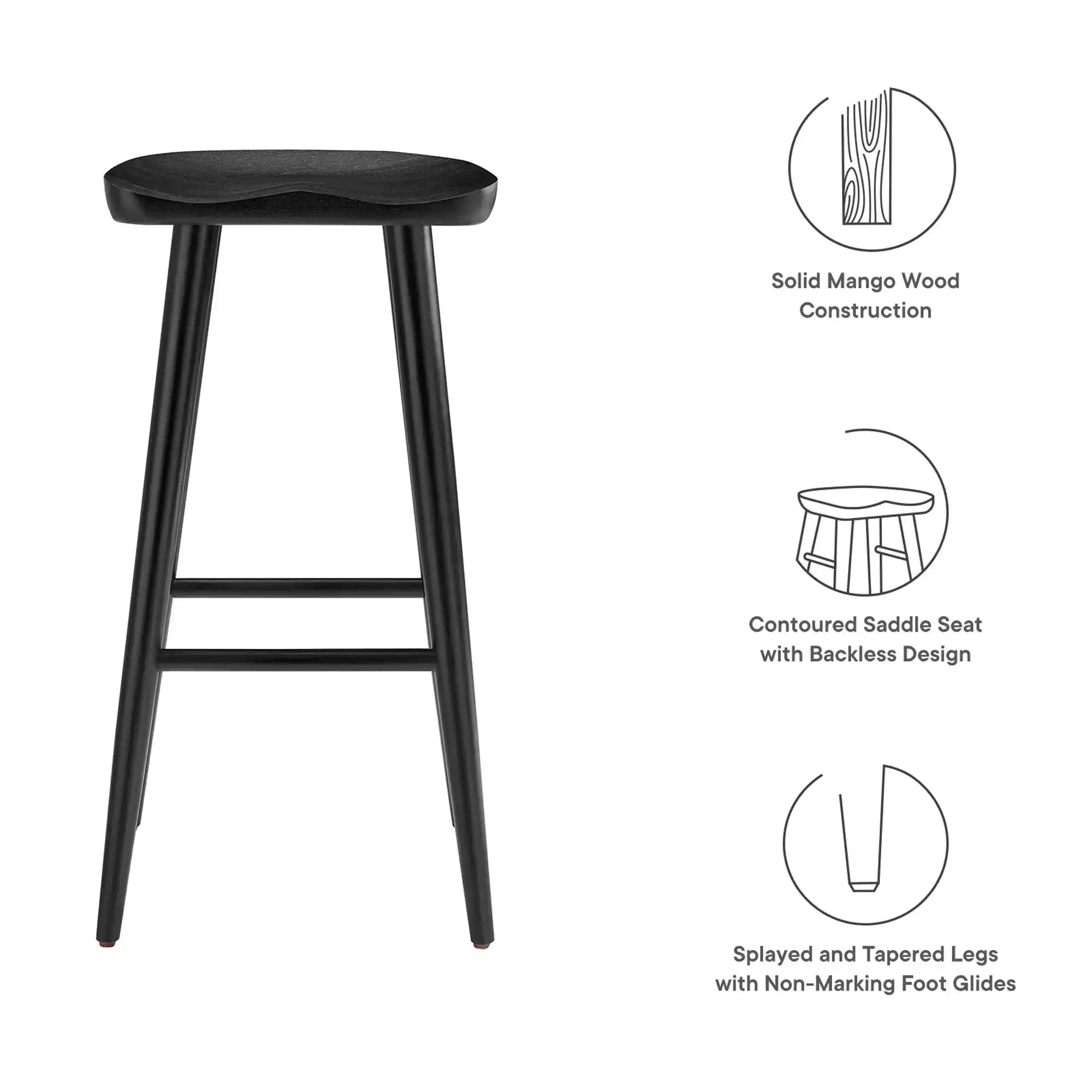 Saville Backless Wood Bar Stools Set of 2 by Modway - Best Buy Furniture