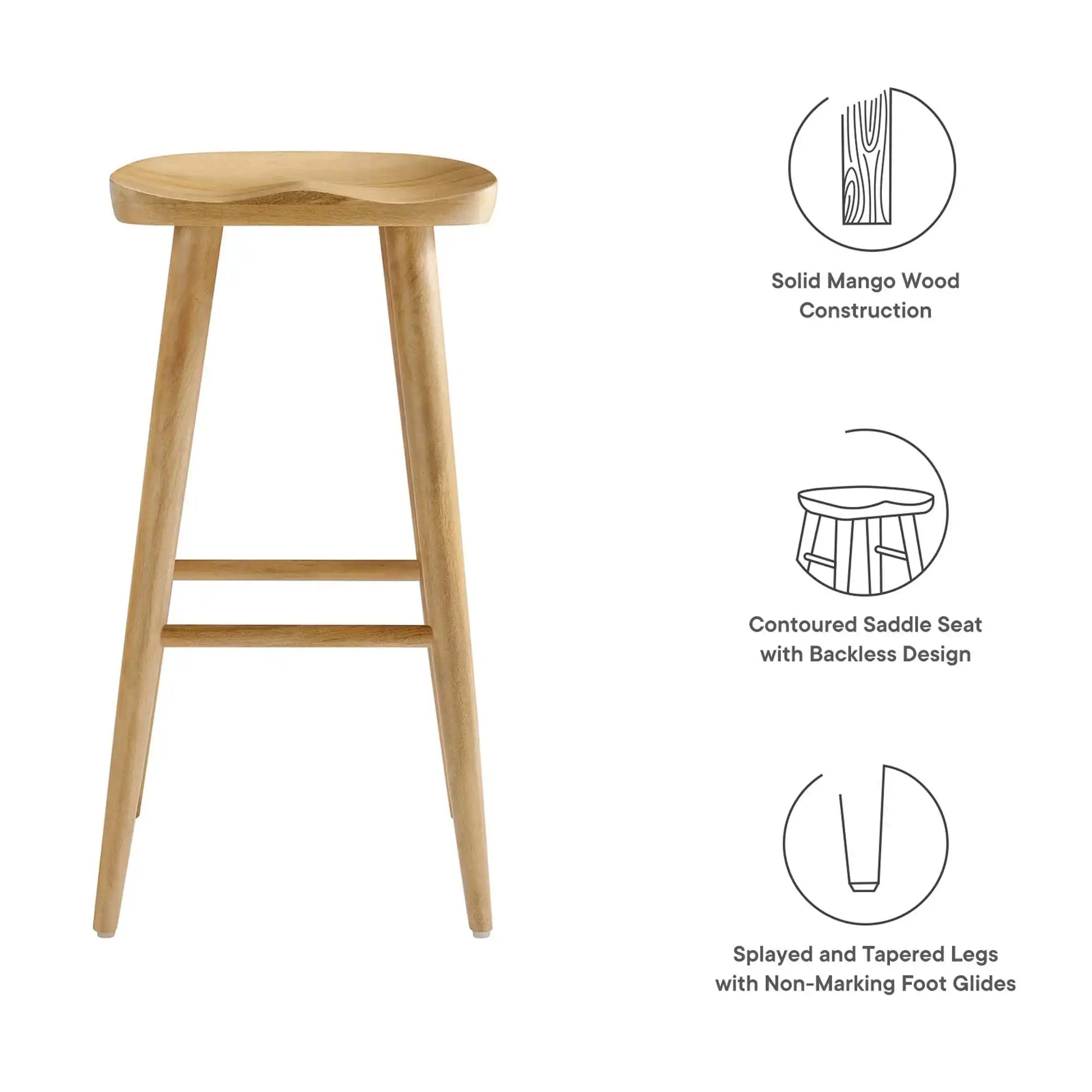 Saville Backless Wood Bar Stools Set of 2 by Modway - Best Buy Furniture