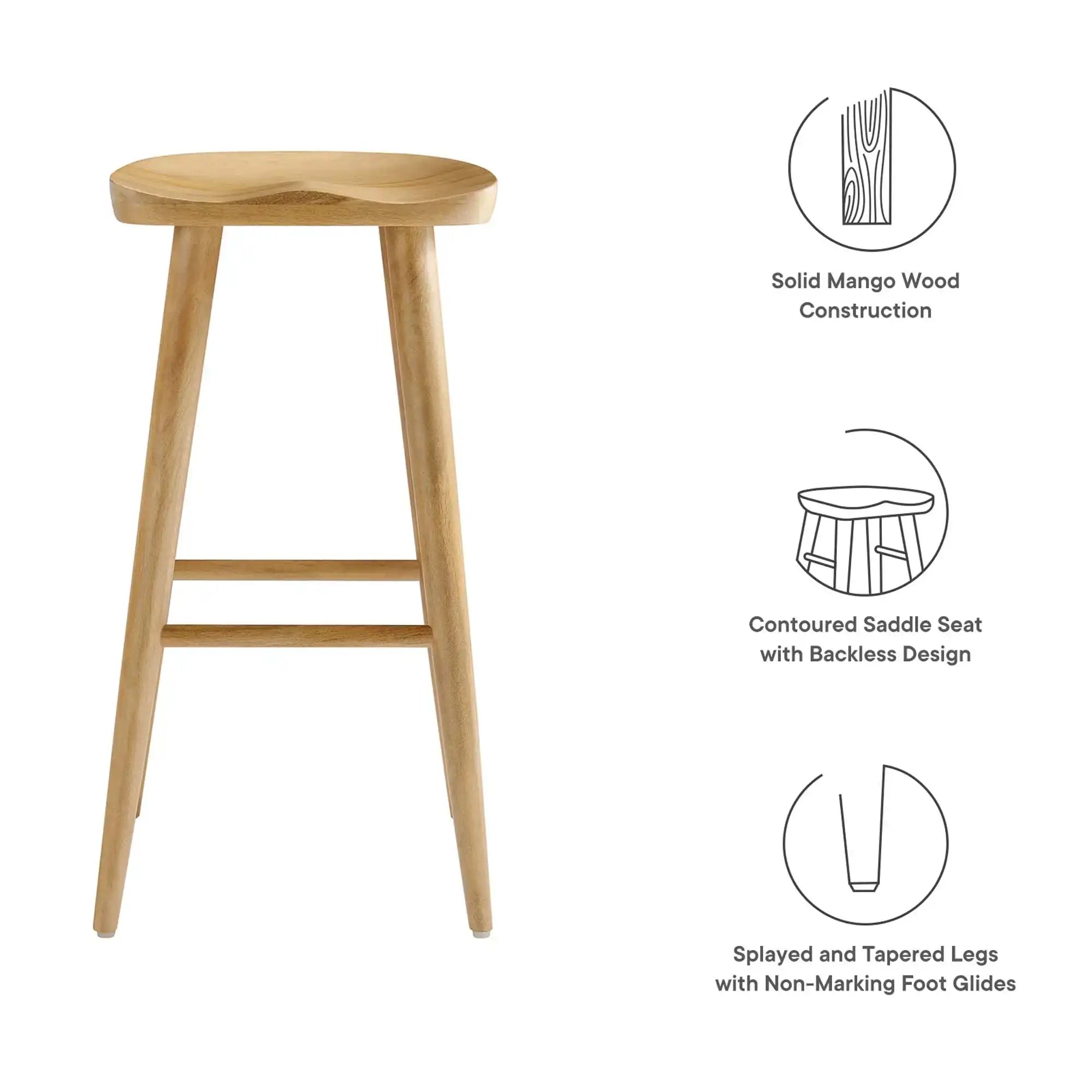 Saville Backless Wood Bar Stools Set of 2 by Modway - Best Buy Furniture