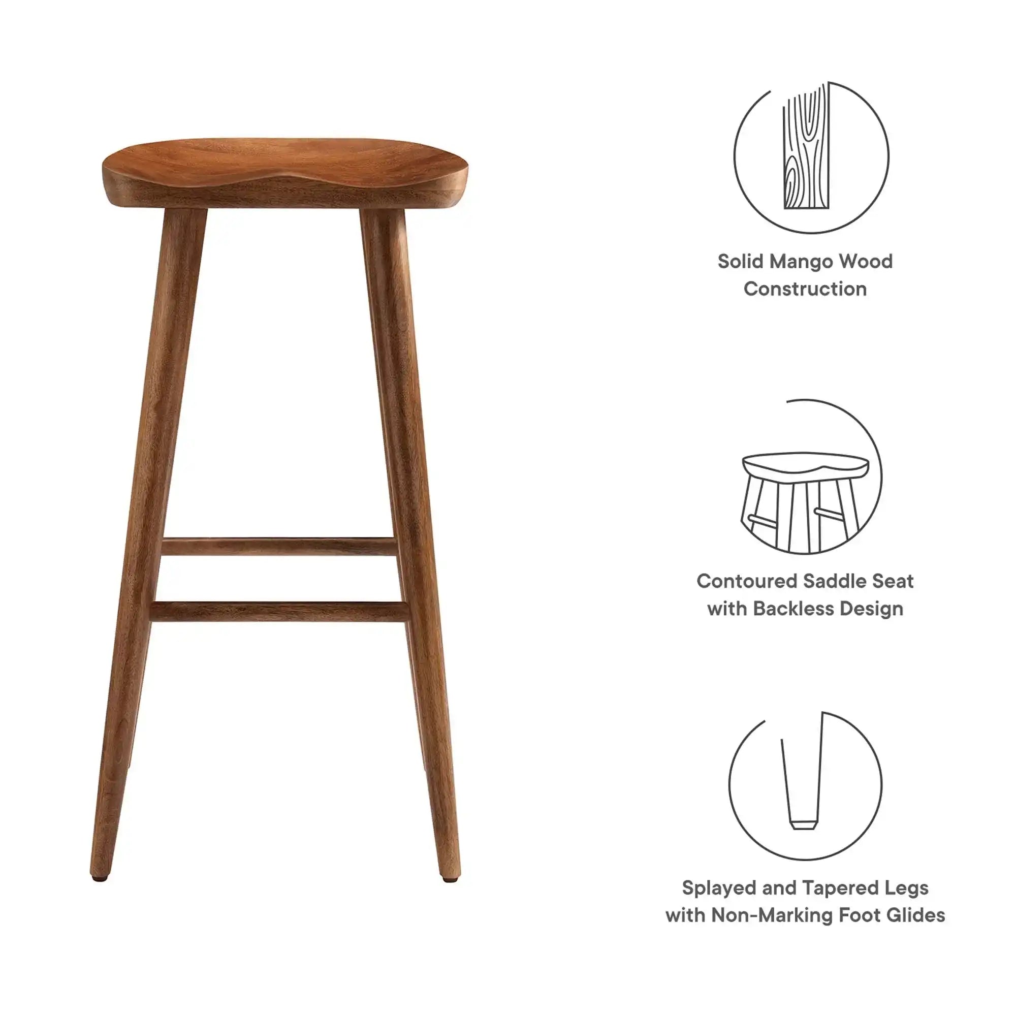 Saville Backless Wood Bar Stools Set of 2 by Modway - Best Buy Furniture