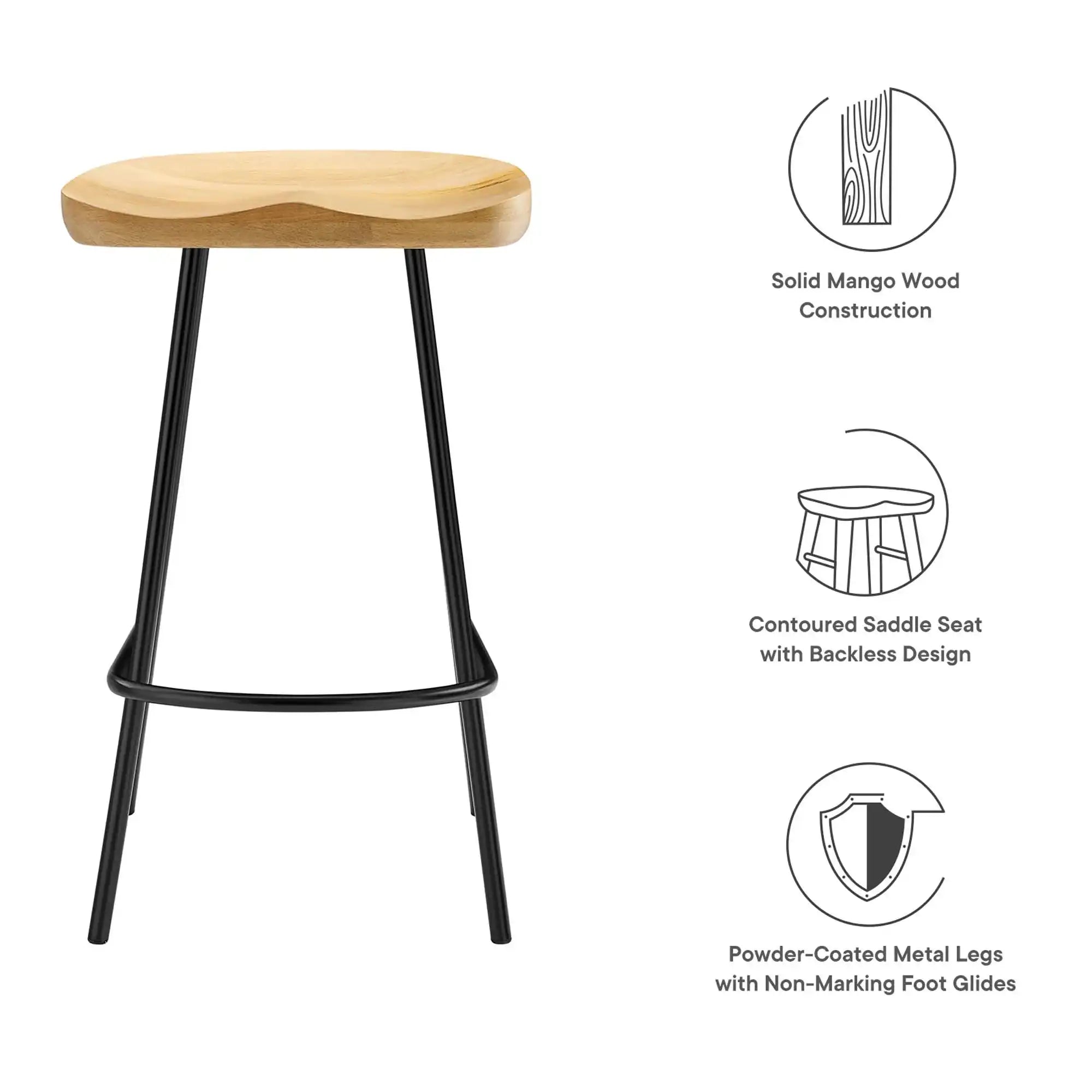 Concord Backless Wood Counter Stools Set of 2 by Modway - Best Buy Furniture
