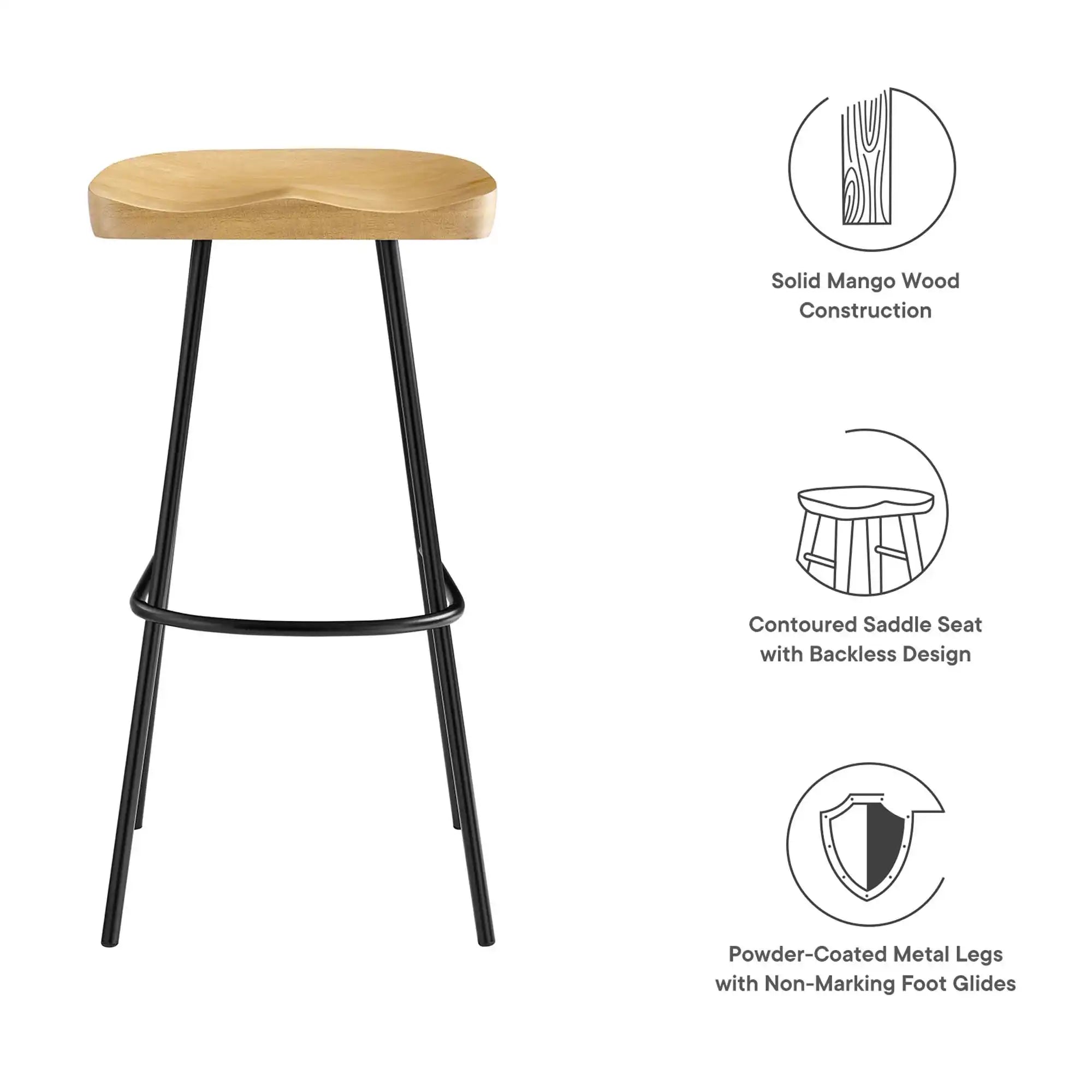 Concord Backless Wood Bar Stools Set of 2 by Modway - Best Buy Furniture