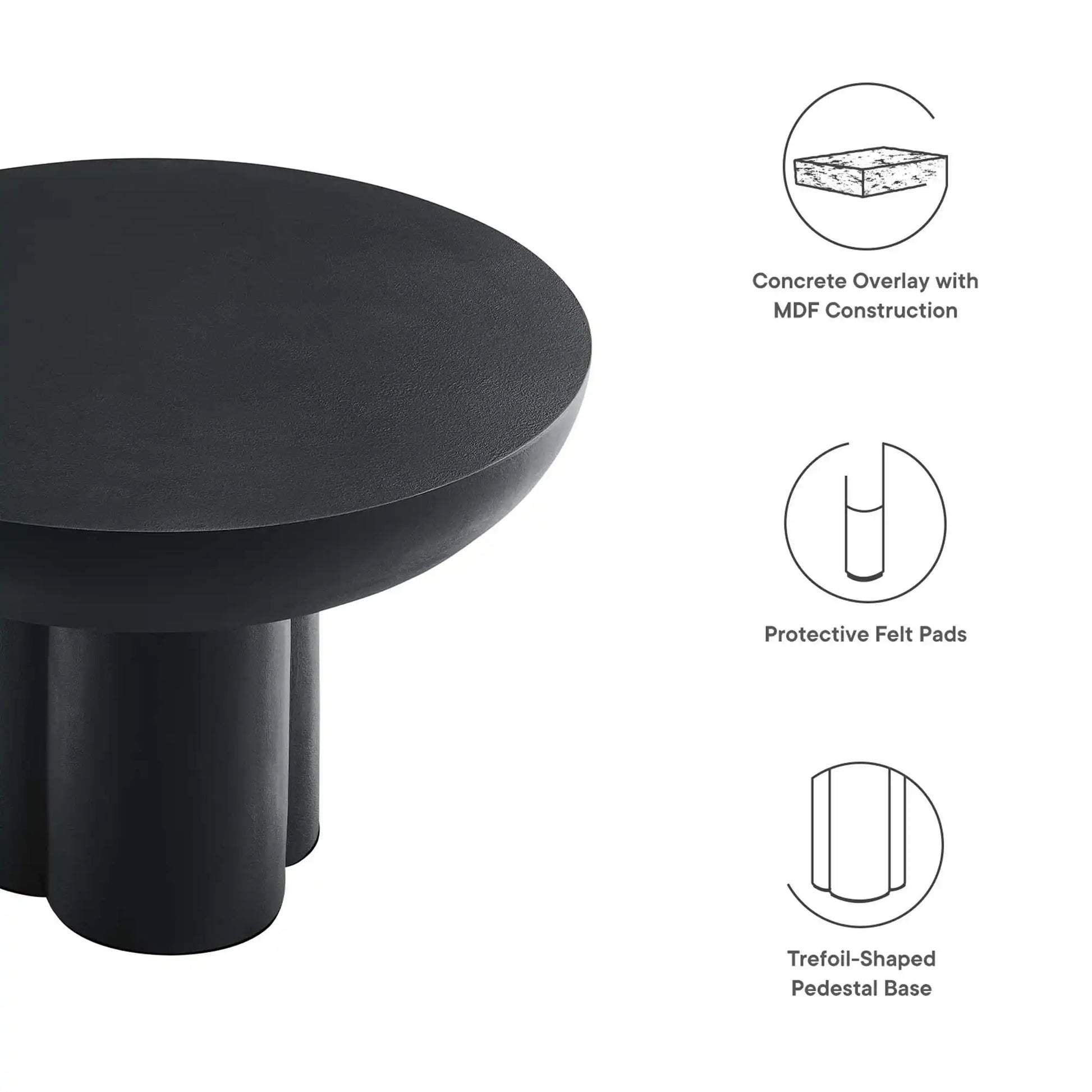 Caspian Round Concrete Coffee Table by Modway - Best Buy Furniture