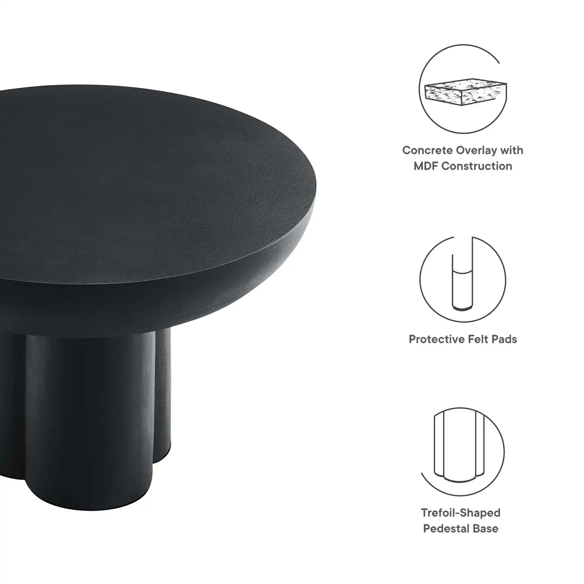 Caspian Round Concrete Coffee Table by Modway - Best Buy Furniture