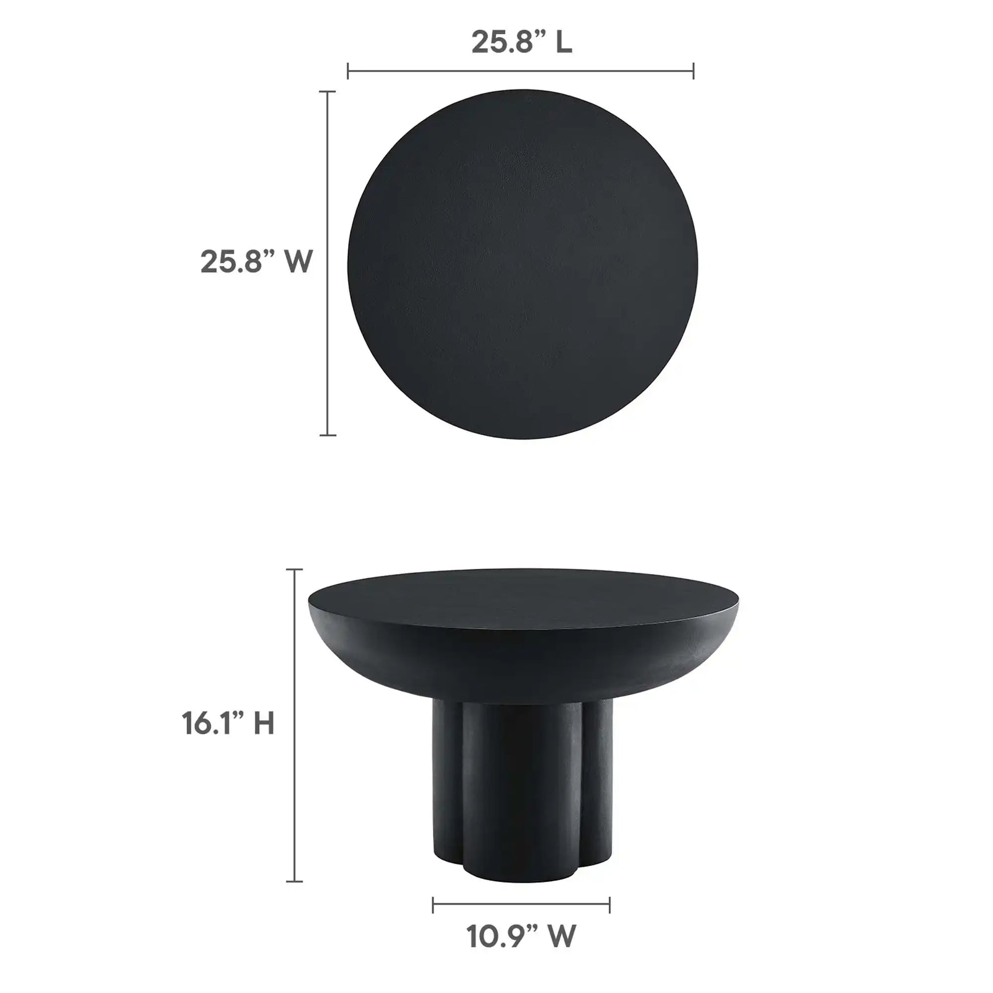 Caspian Round Concrete Coffee Table by Modway - Best Buy Furniture