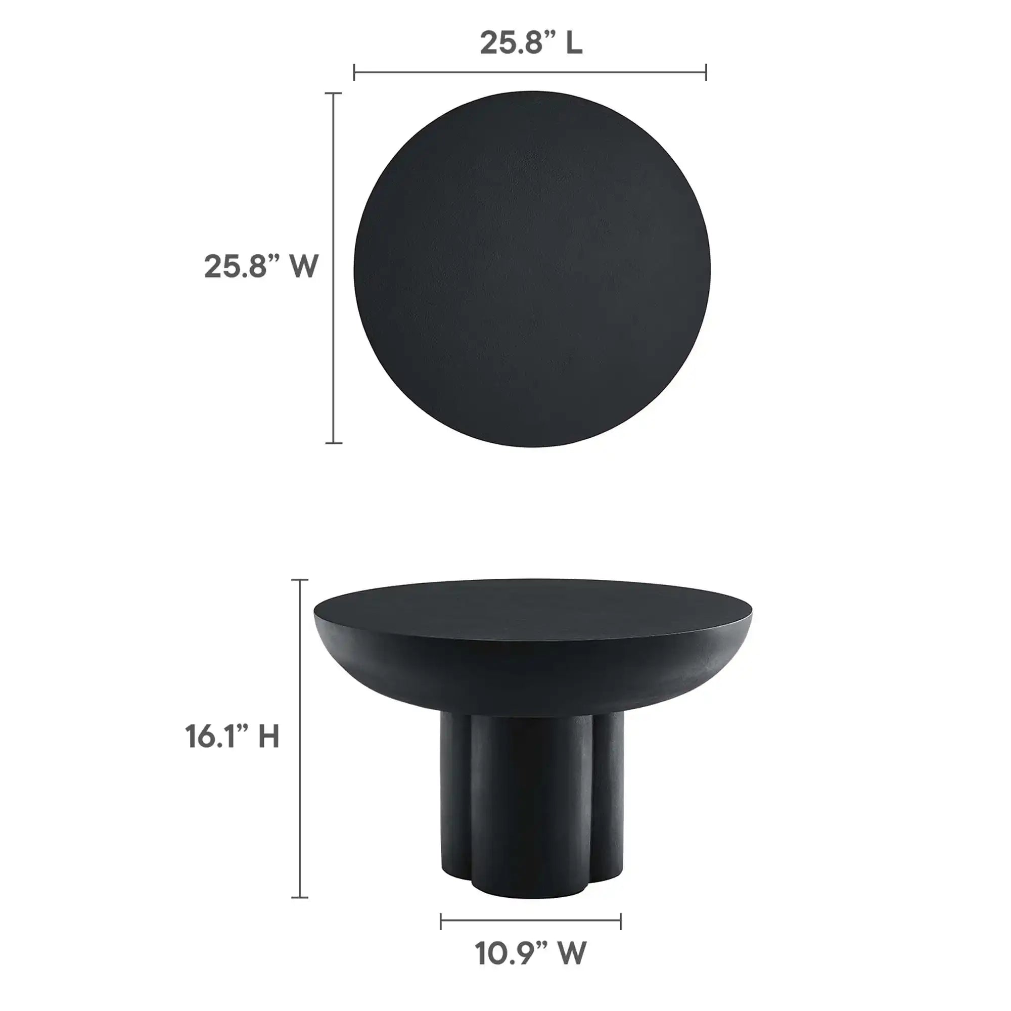 Caspian Round Concrete Coffee Table by Modway - Best Buy Furniture