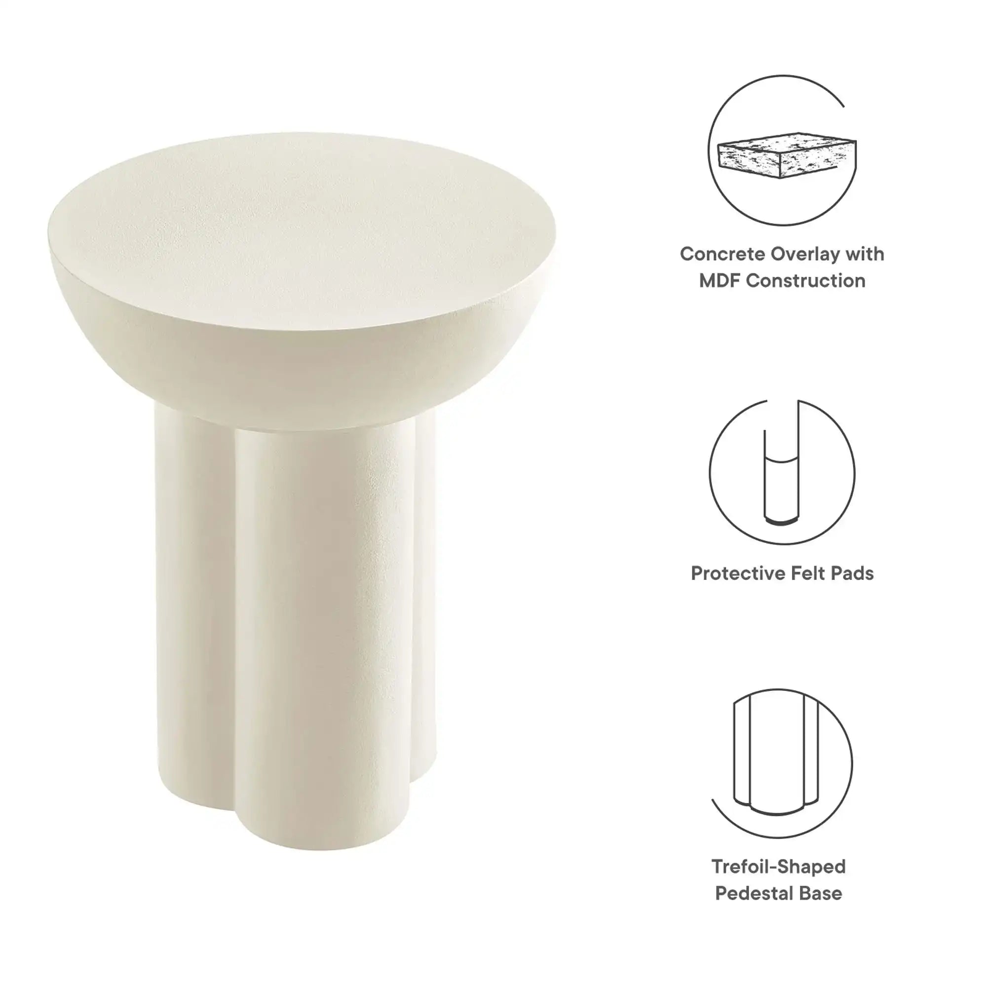 Caspian Round Concrete Side Table by Modway - Best Buy Furniture