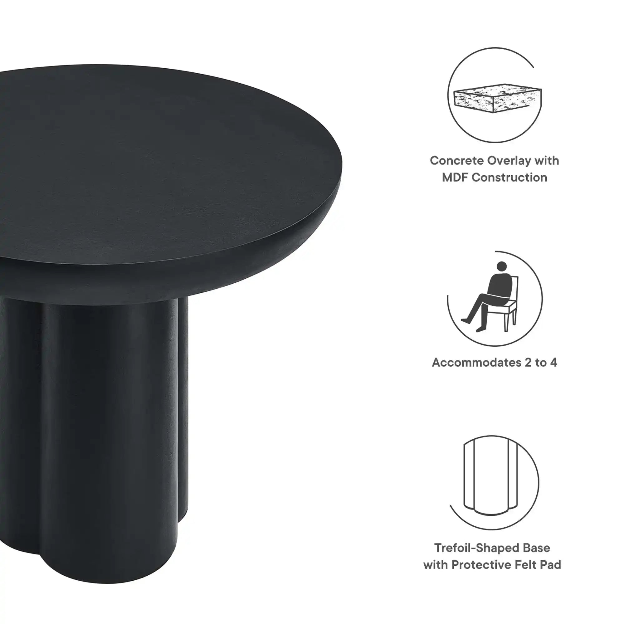 Caspian 40" Round Concrete Dining Table by Modway - Best Buy Furniture