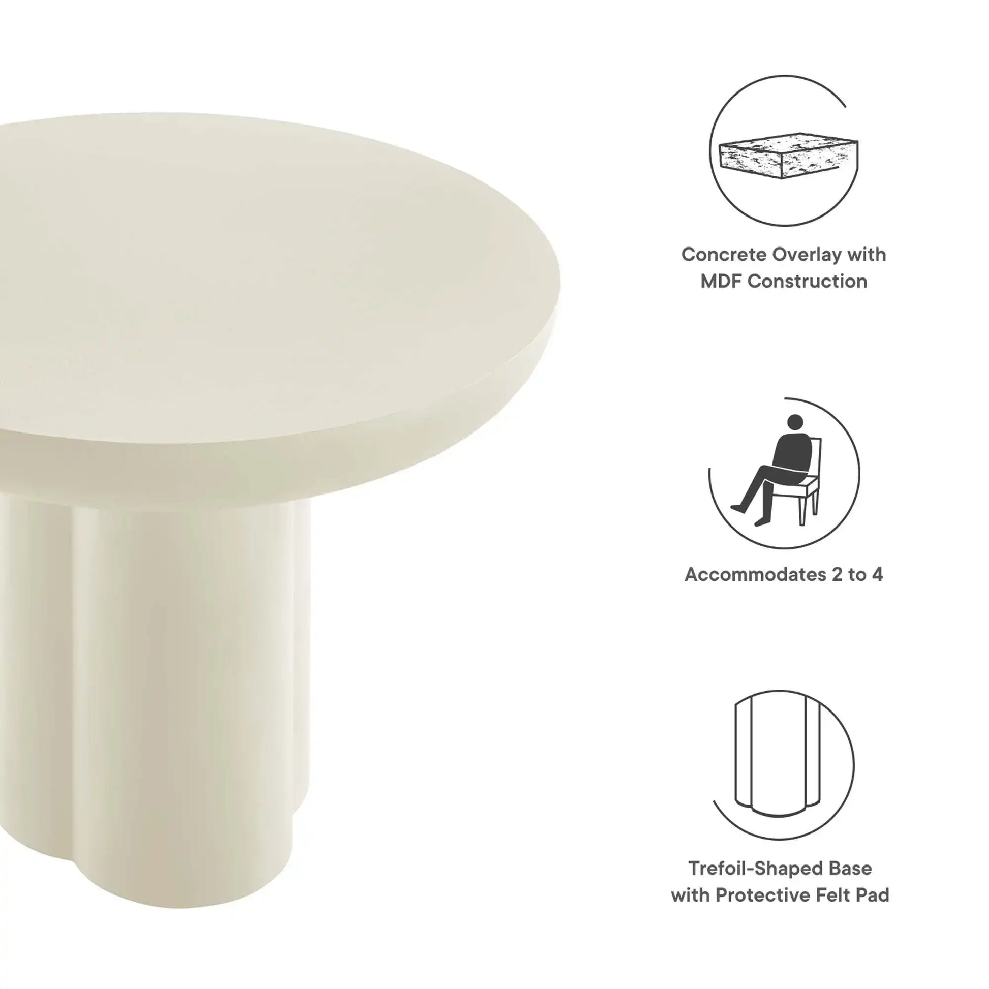 Caspian 40" Round Concrete Dining Table by Modway - Best Buy Furniture